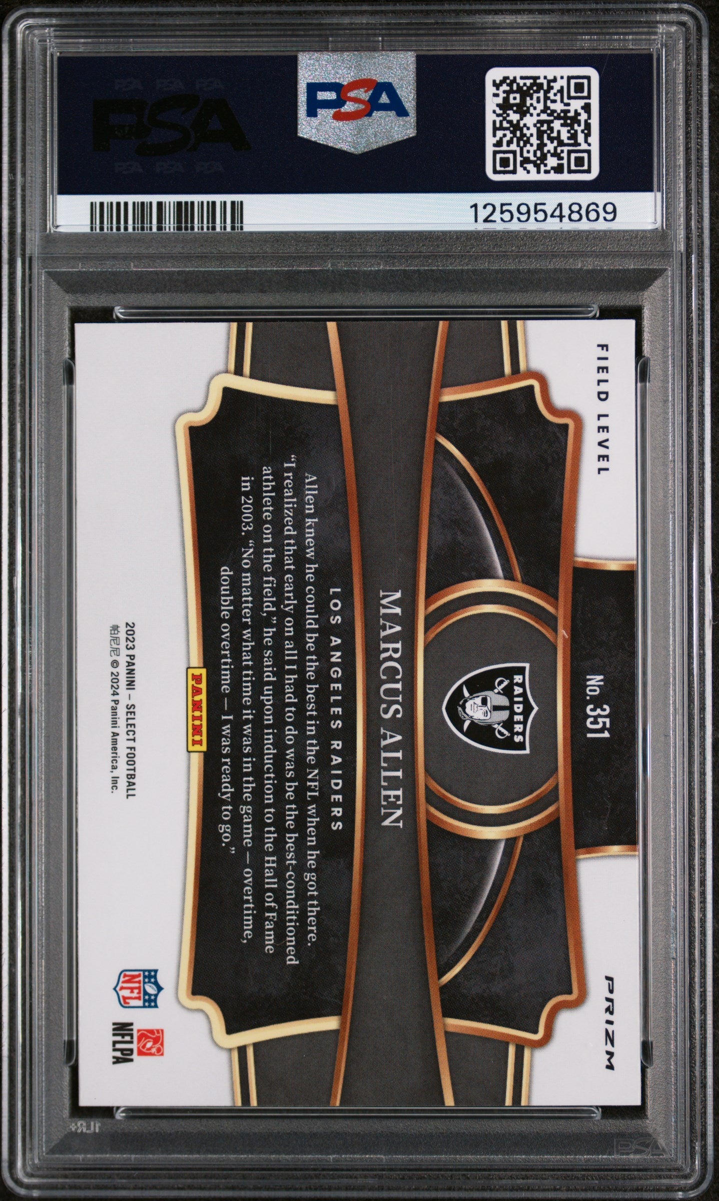 2023 Panini Select Cosmic Marcus Allen #351 PSA 9