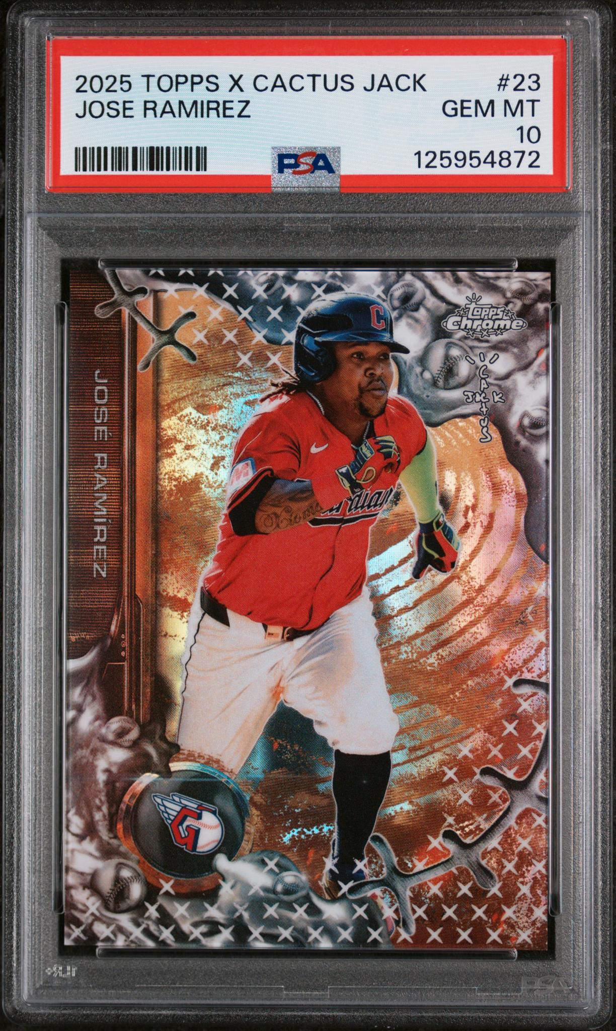 2025 Topps Chrome X Cactus Jack Jose Ramirez #23 PSA 10