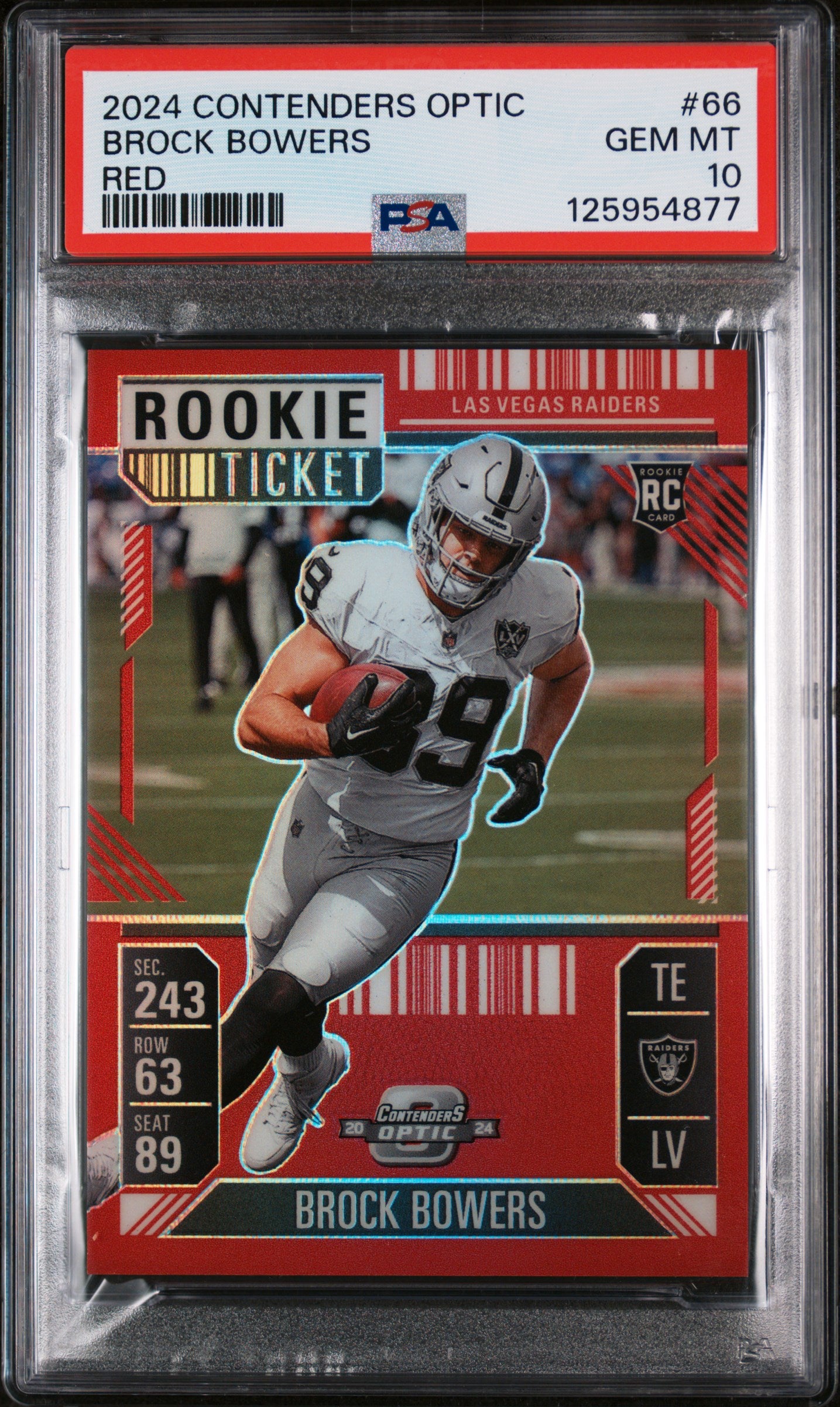 2024 Contenders Optic Red Brock Bowers #66 /199 PSA 10