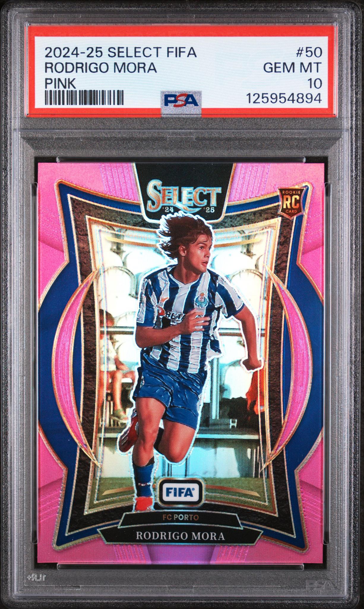 2024 Panini Select Fifa Pink Rodrigo Mora #50 /59 PSA 10