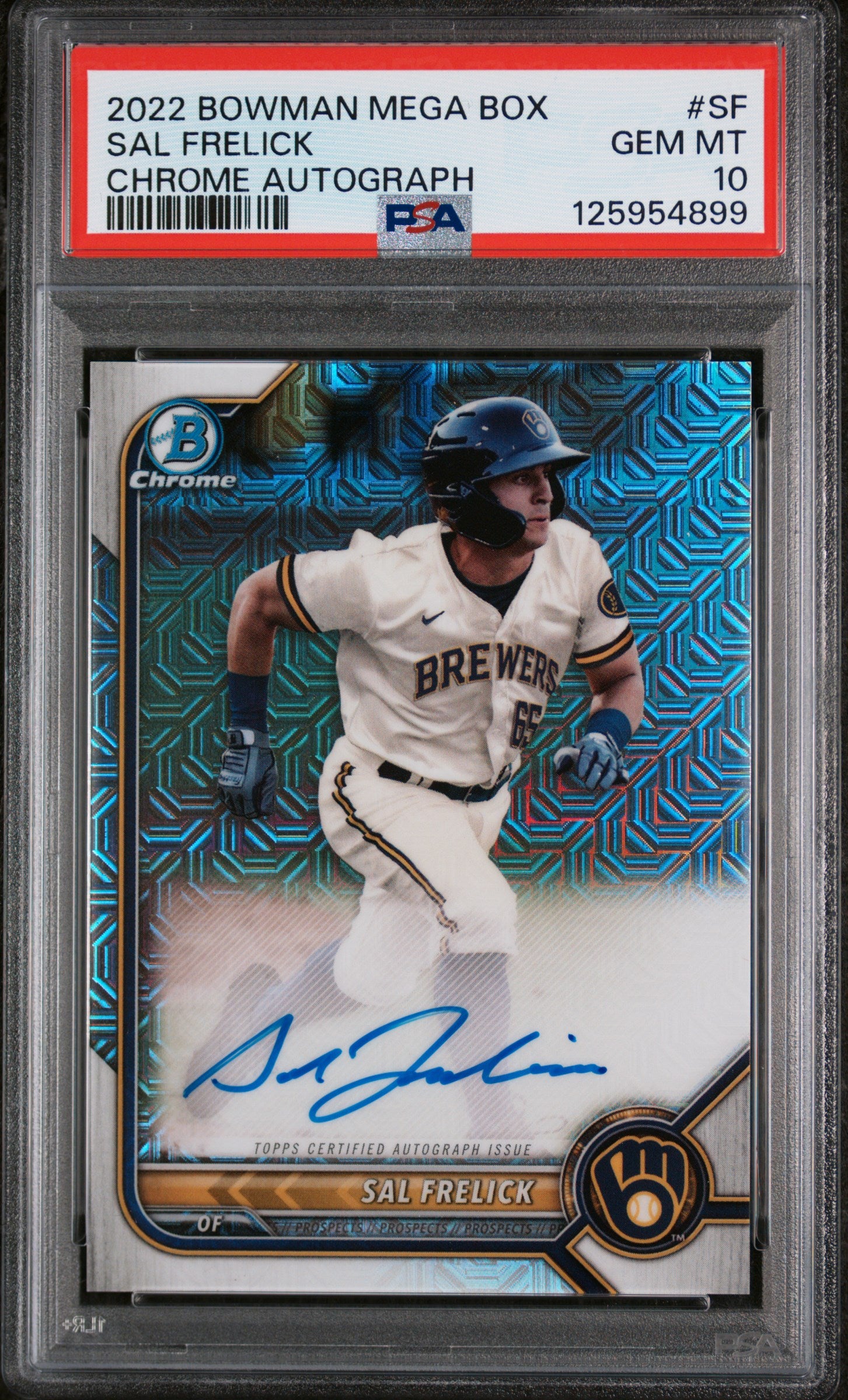 2022 Bowman Mega Box Chrome Autograph Sal Frelick #BMASF PSA 10