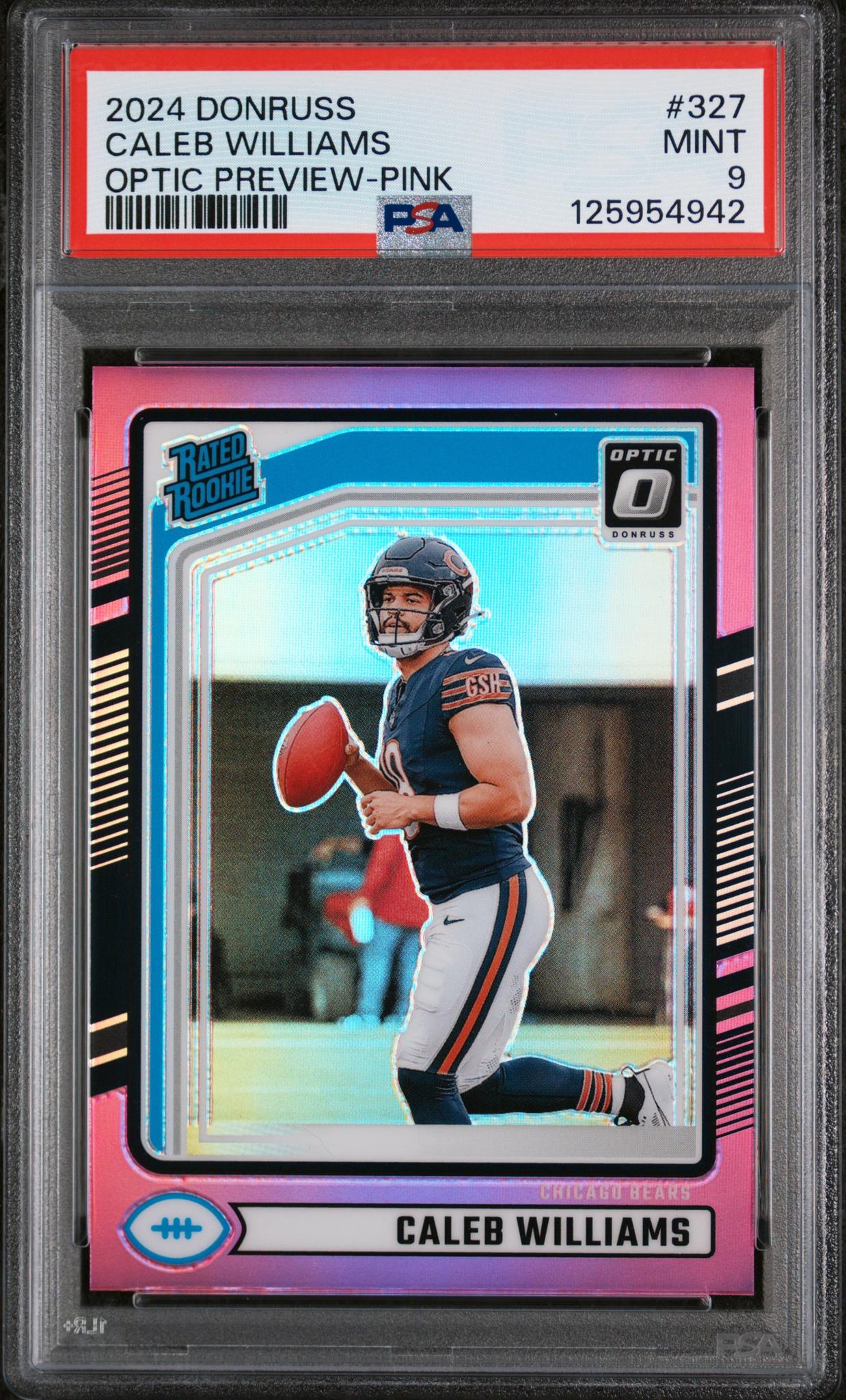 2024 Donruss Optic Rated Rookie Preview Pink Caleb Williams #327 PSA 9