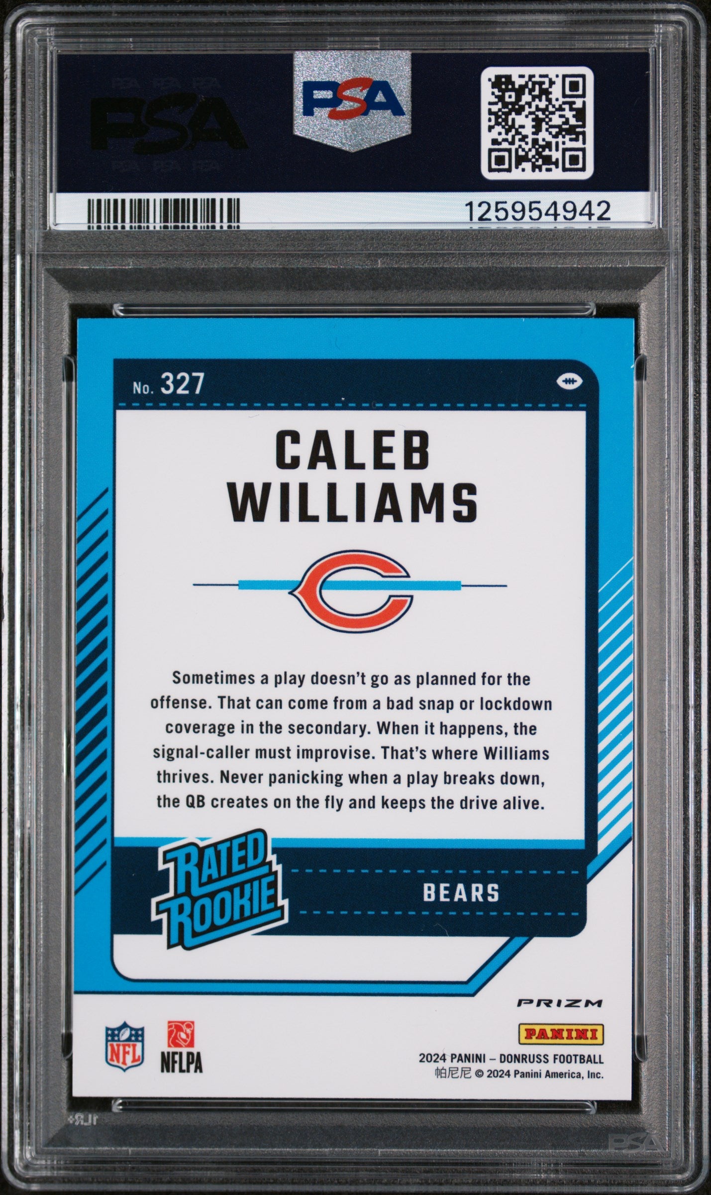 2024 Donruss Optic Rated Rookie Preview Pink Caleb Williams #327 PSA 9