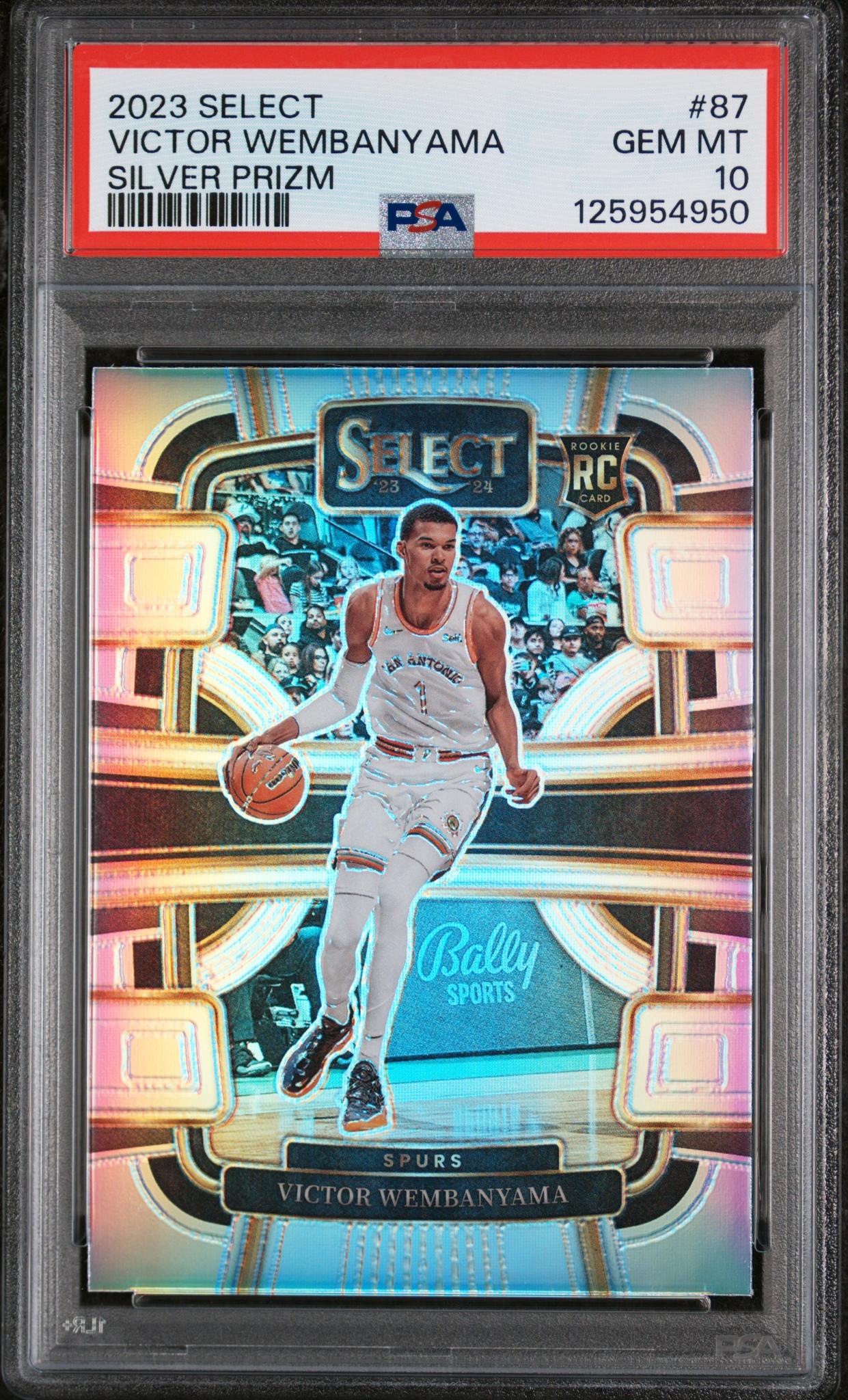 2023 Panini Select Concourse Silver Prizm Victor Wembanyama #87 PSA 10