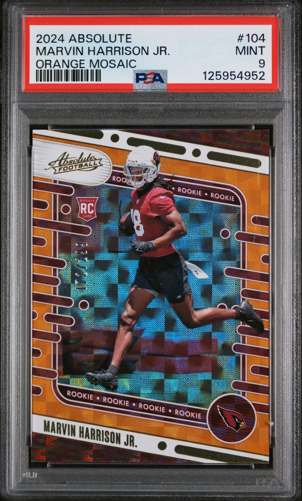2024 Panini Absolute Orange Mosaic Marvin Harrison Jr. #104 /199 PSA 9