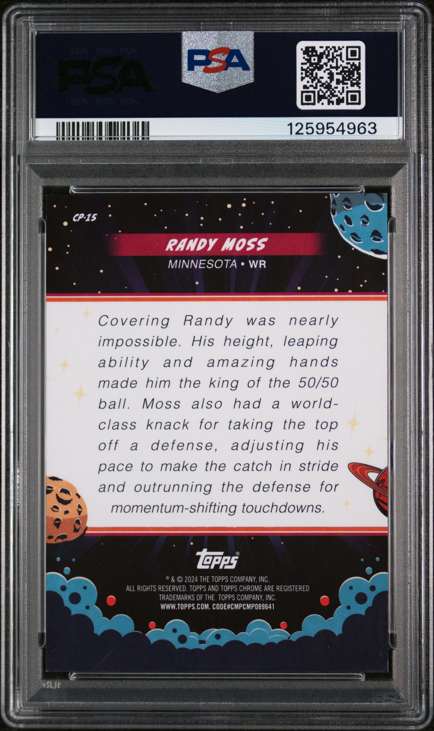2024 Topps Cosmic Chrome Cos-Play Randy Moss #CP15 PSA 9