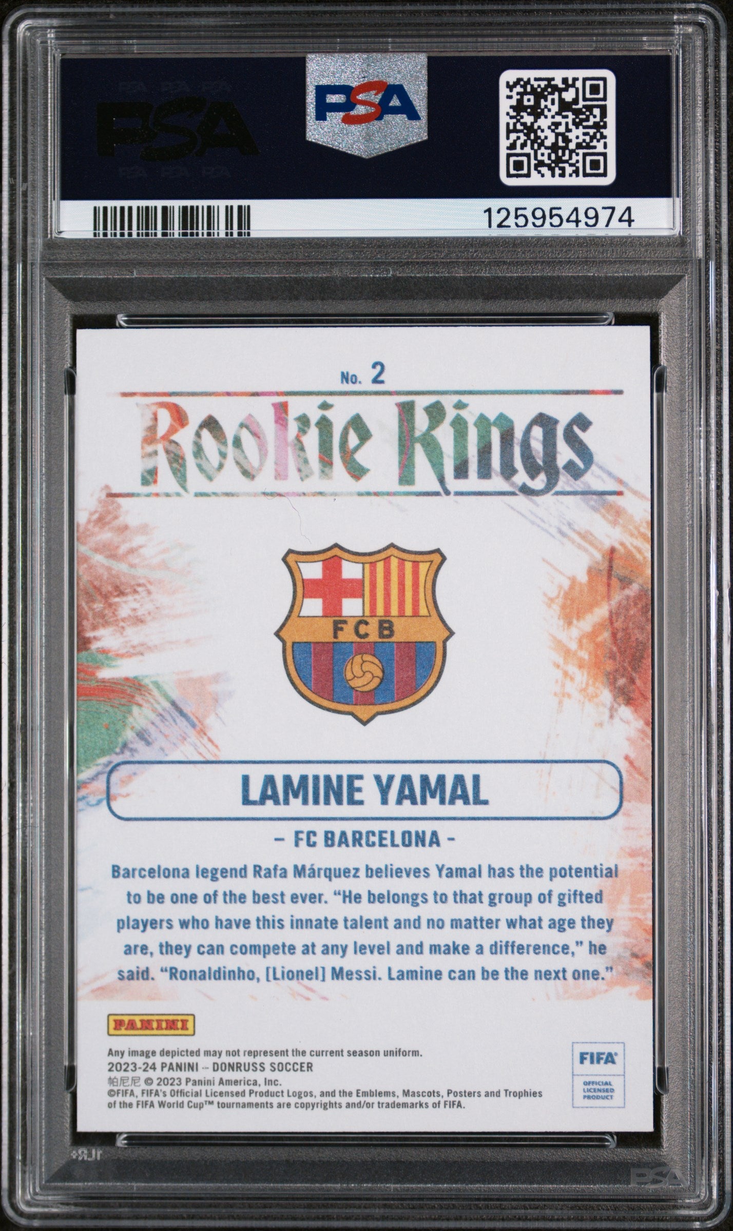 2023 Donuss Fifa Rookie Kings Lamine Yamal #2 PSA 10