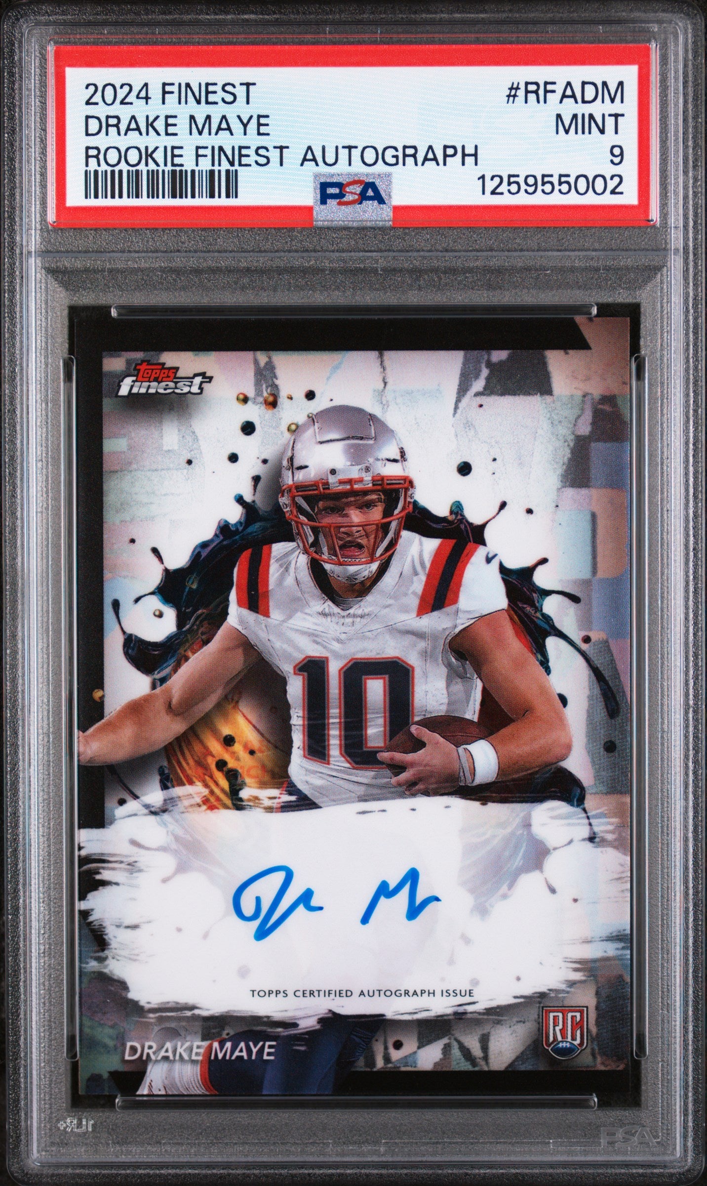 2024 Finest Rookie Finest Autograph Drake Maye #RFADM PSA 9