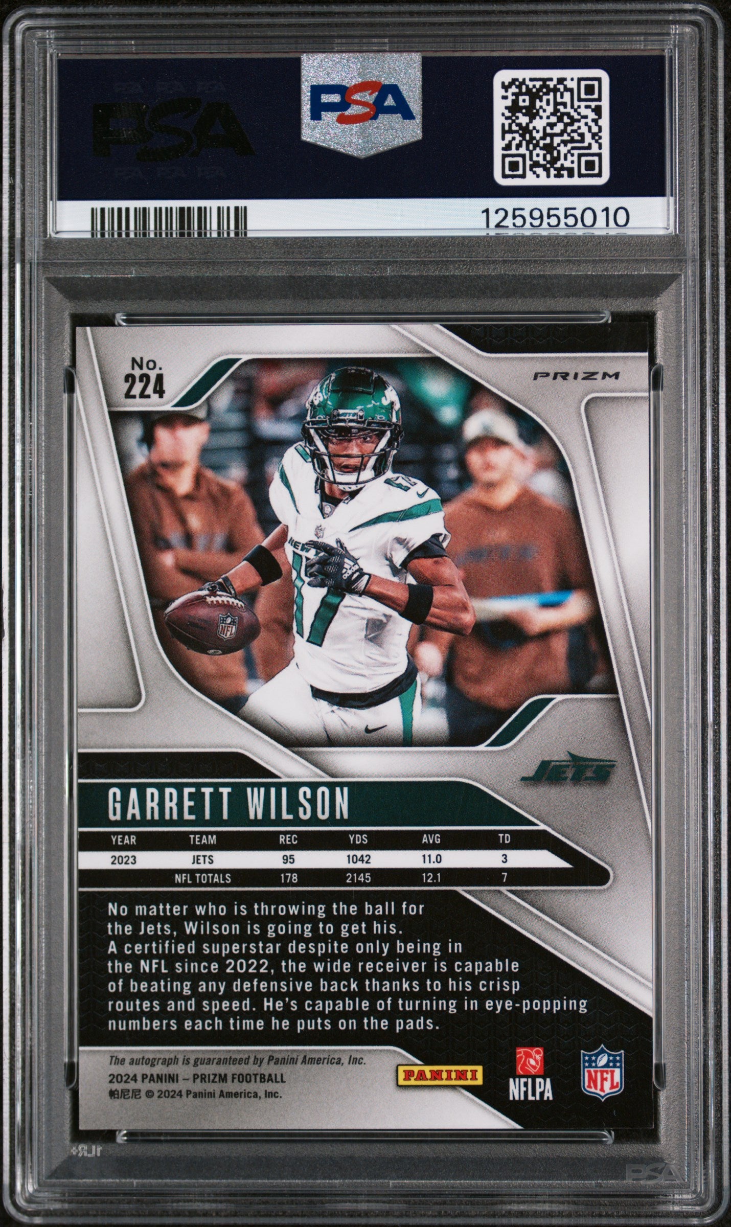 2024 Panini Prizm Rookie Autograph Garrett Wilson #224 PSA 10