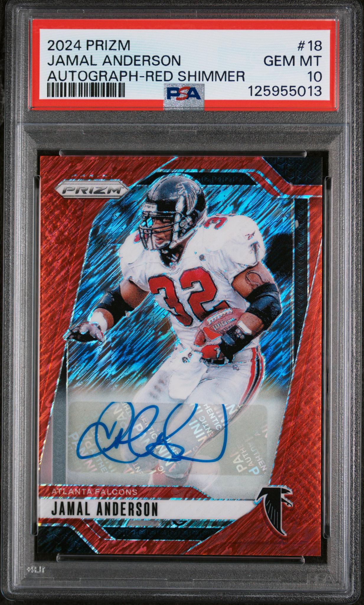 2024 Panini Prizm Rookie Autographs Red Shimmer Prizm Jamal Anderson #18 /35 PSA 10