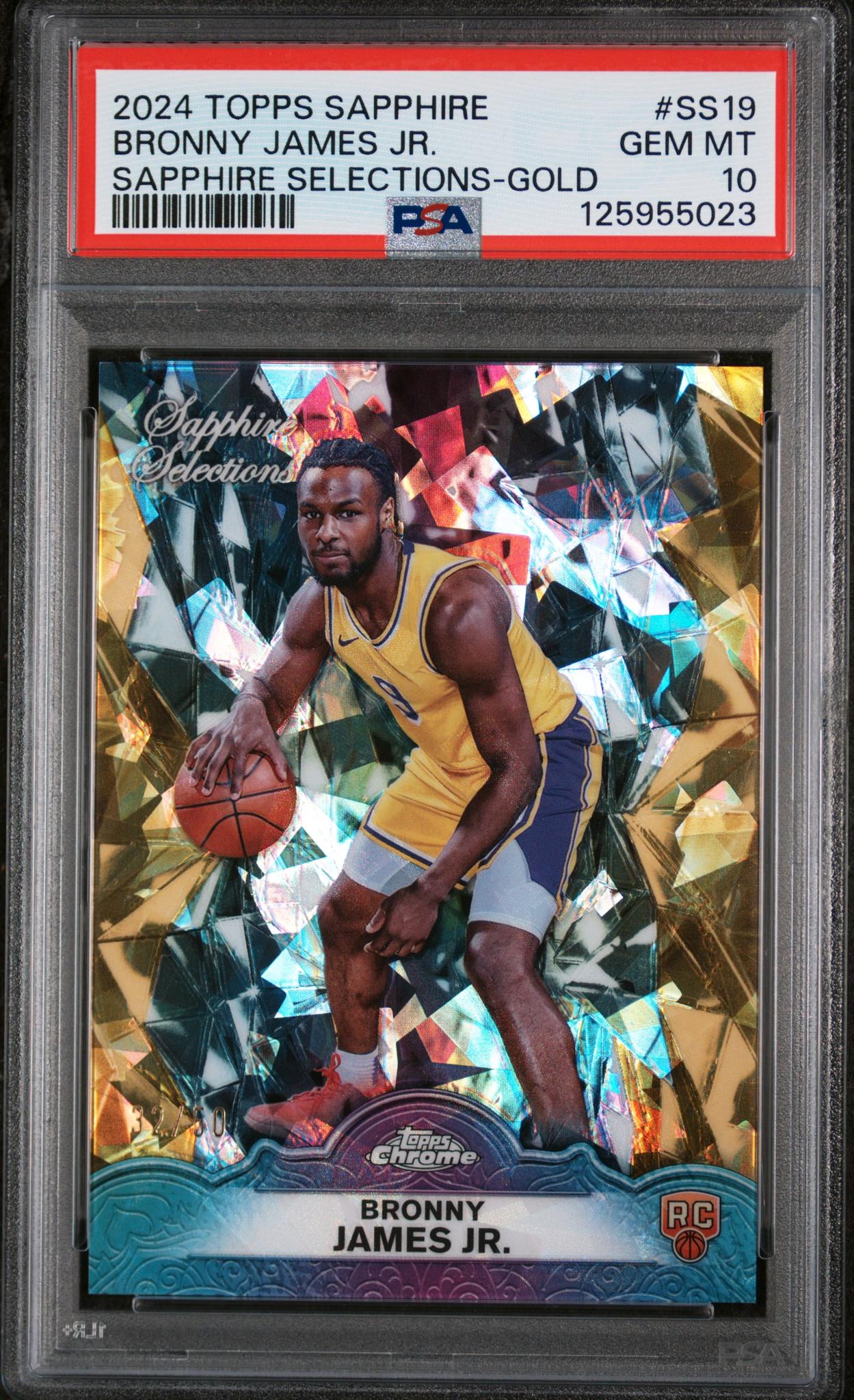 2024 Topps Chrome Sapphire Edition Sapphire Selections Gold Bronny James #SS19 PSA 10