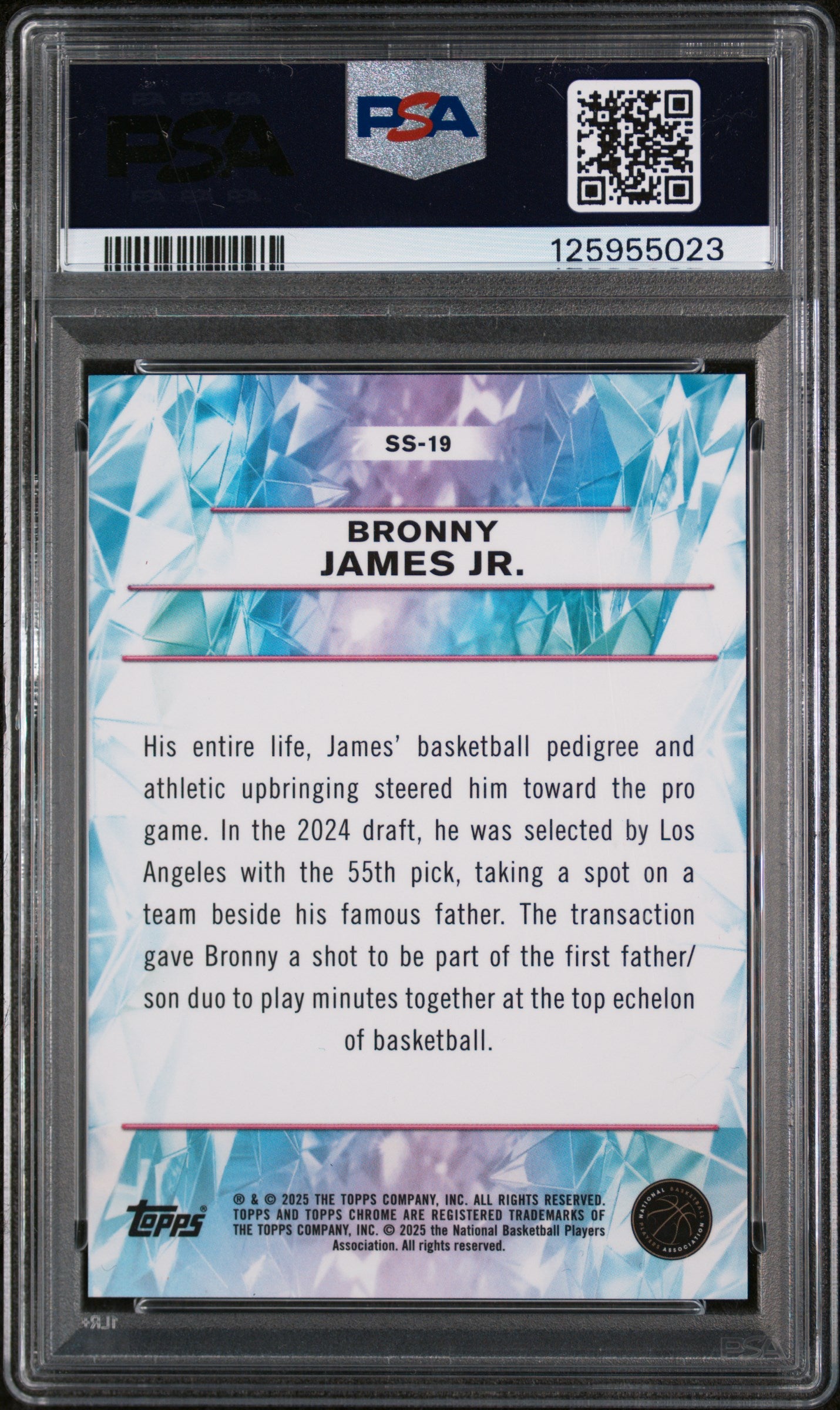 2024 Topps Chrome Sapphire Edition Sapphire Selections Gold Bronny James #SS19 PSA 10