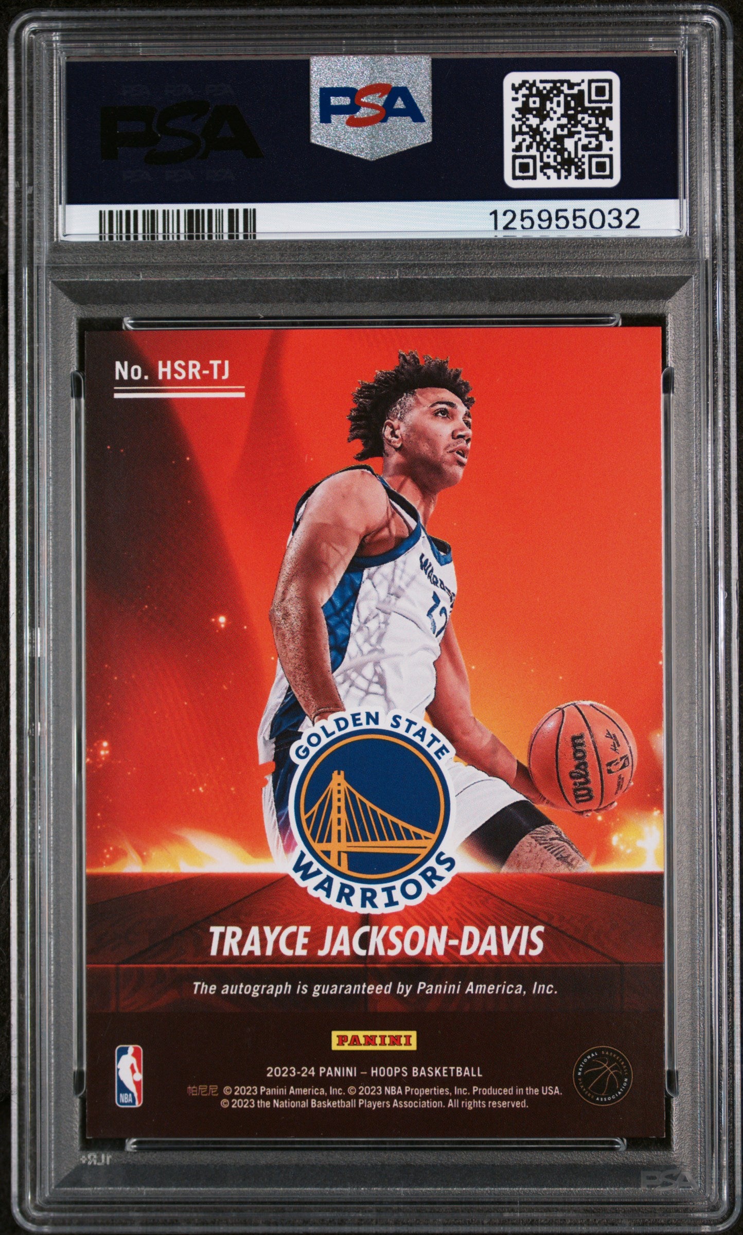 2023 Panini NBA Hoops Hot Signature Rookies Green Trayce Jackson-Davis #HSRTJ PSA 9