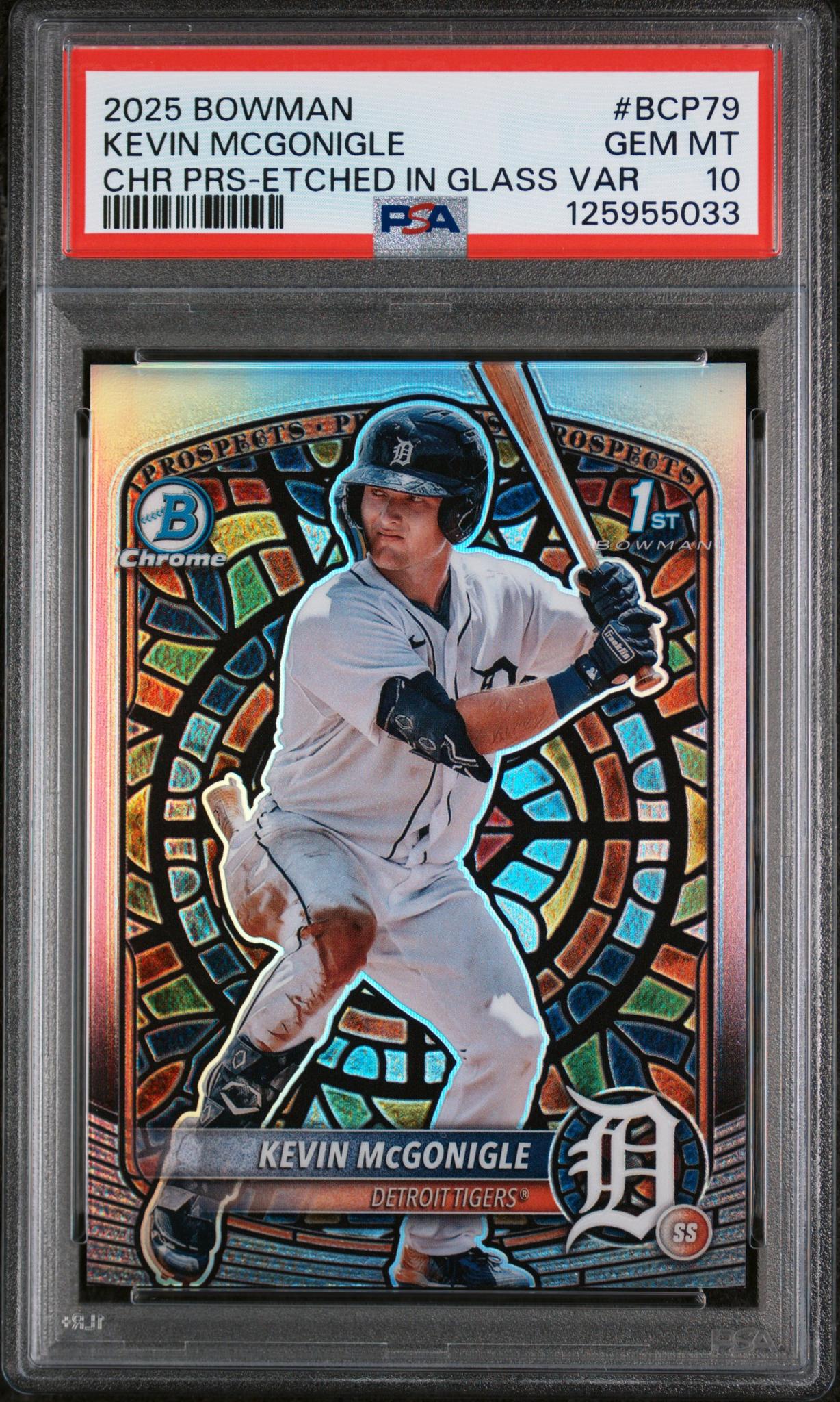 2025 Bowman Bowman Etched In Glass Variation Kevin Mcgonigle #BCP-79 PSA 10
