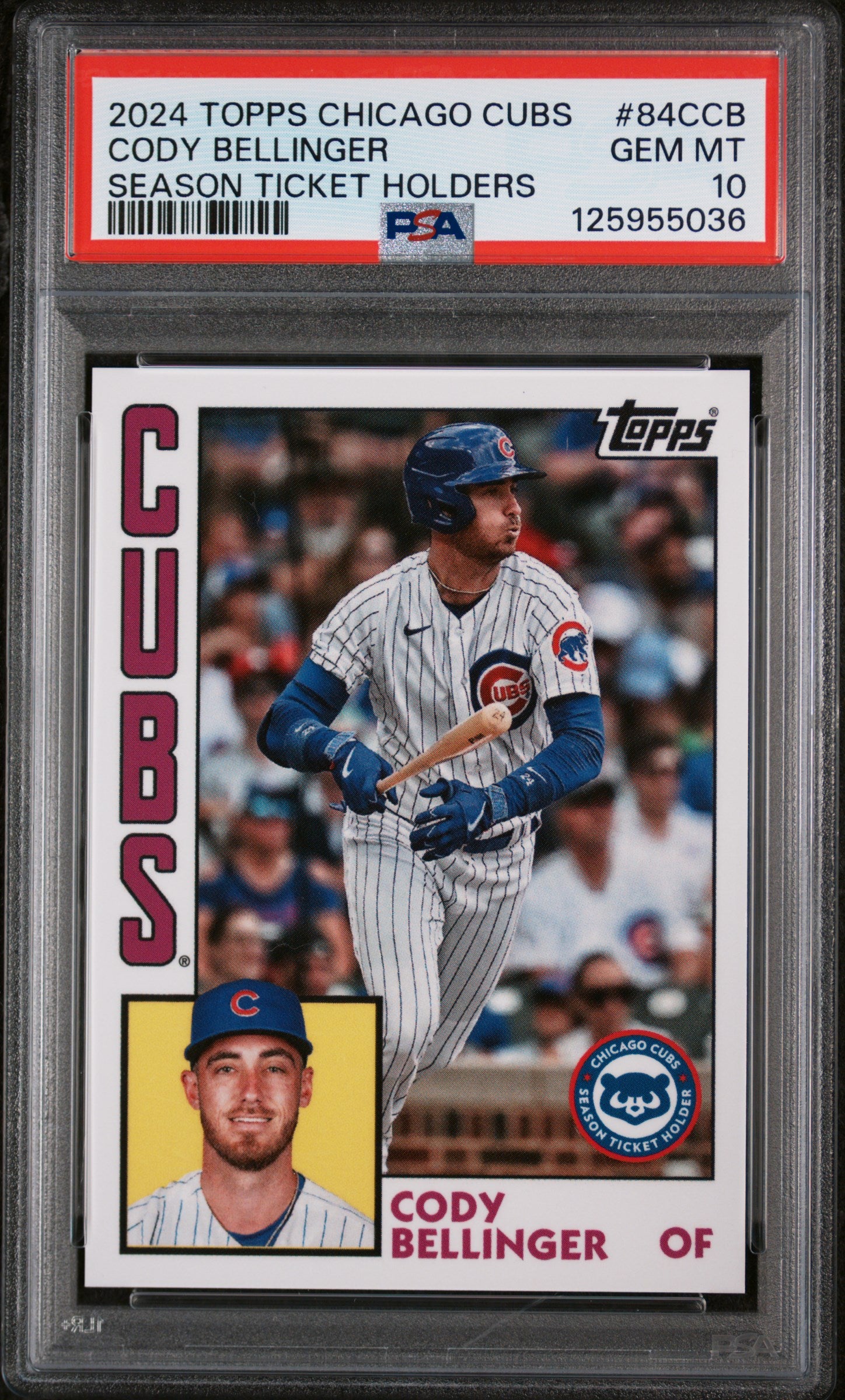 2024 Topps Chicago Cubs Season Ticket Holders Cody Bellinger #84CCB PSA 10