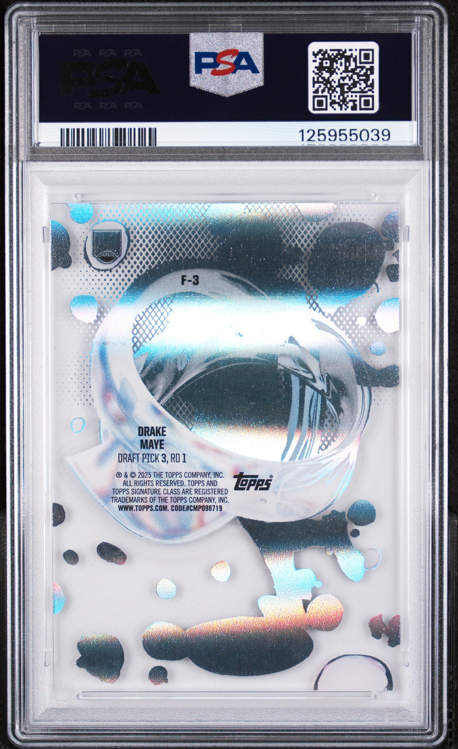 2024 Topps Signature Class Drake Maye #F-3 PSA 10