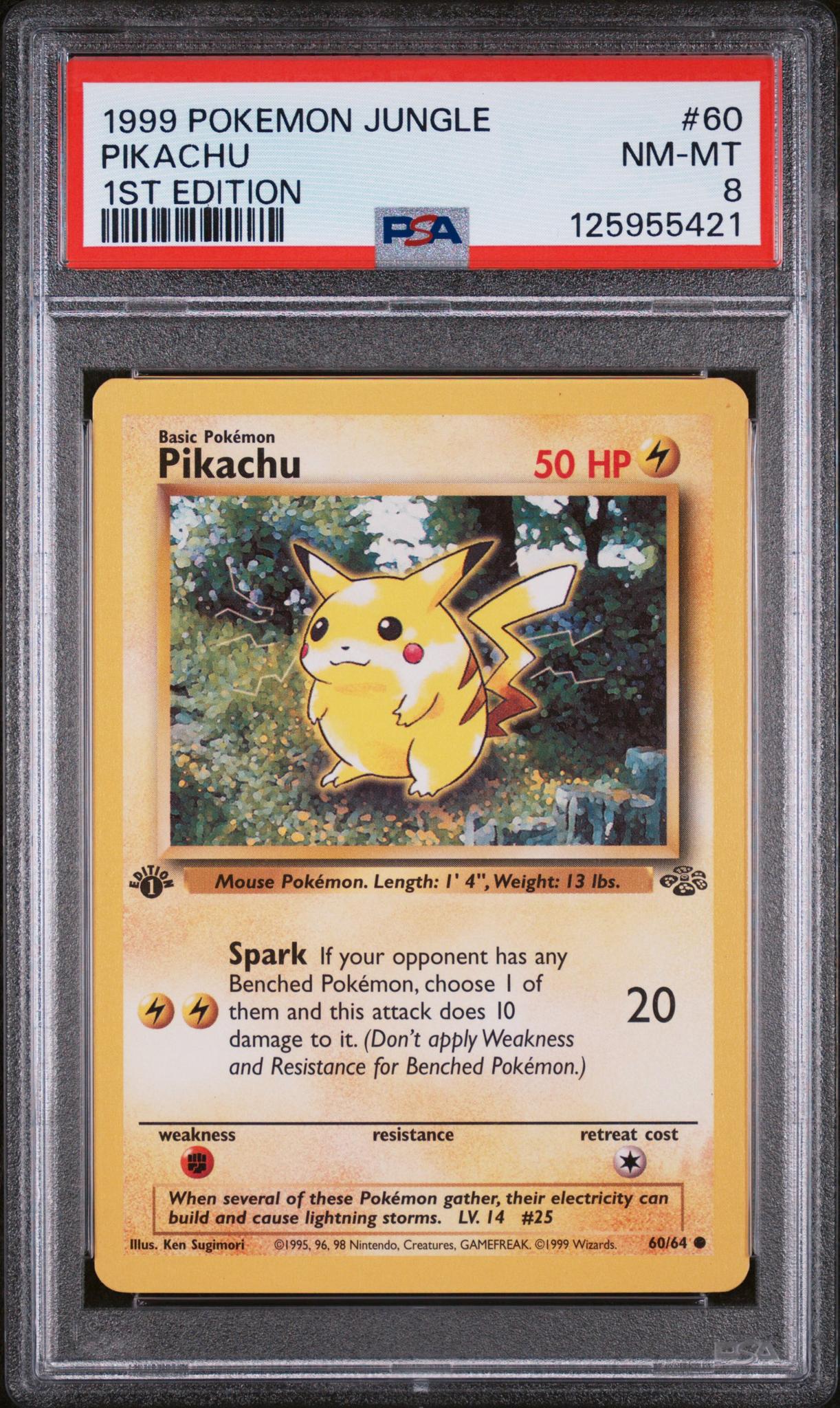 1999 Pokemon Jungle 1st Edition Pikachu #60 PSA 8