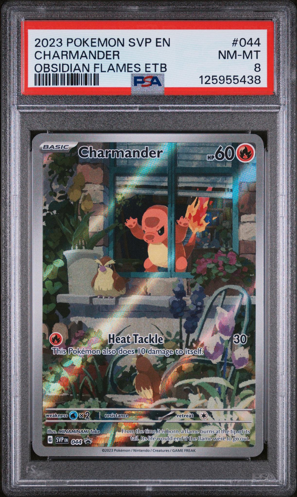 2023 Pokemon Scarlet and Violet Obsidian Flames Elite Trainer Box Charmander #044 PSA 8