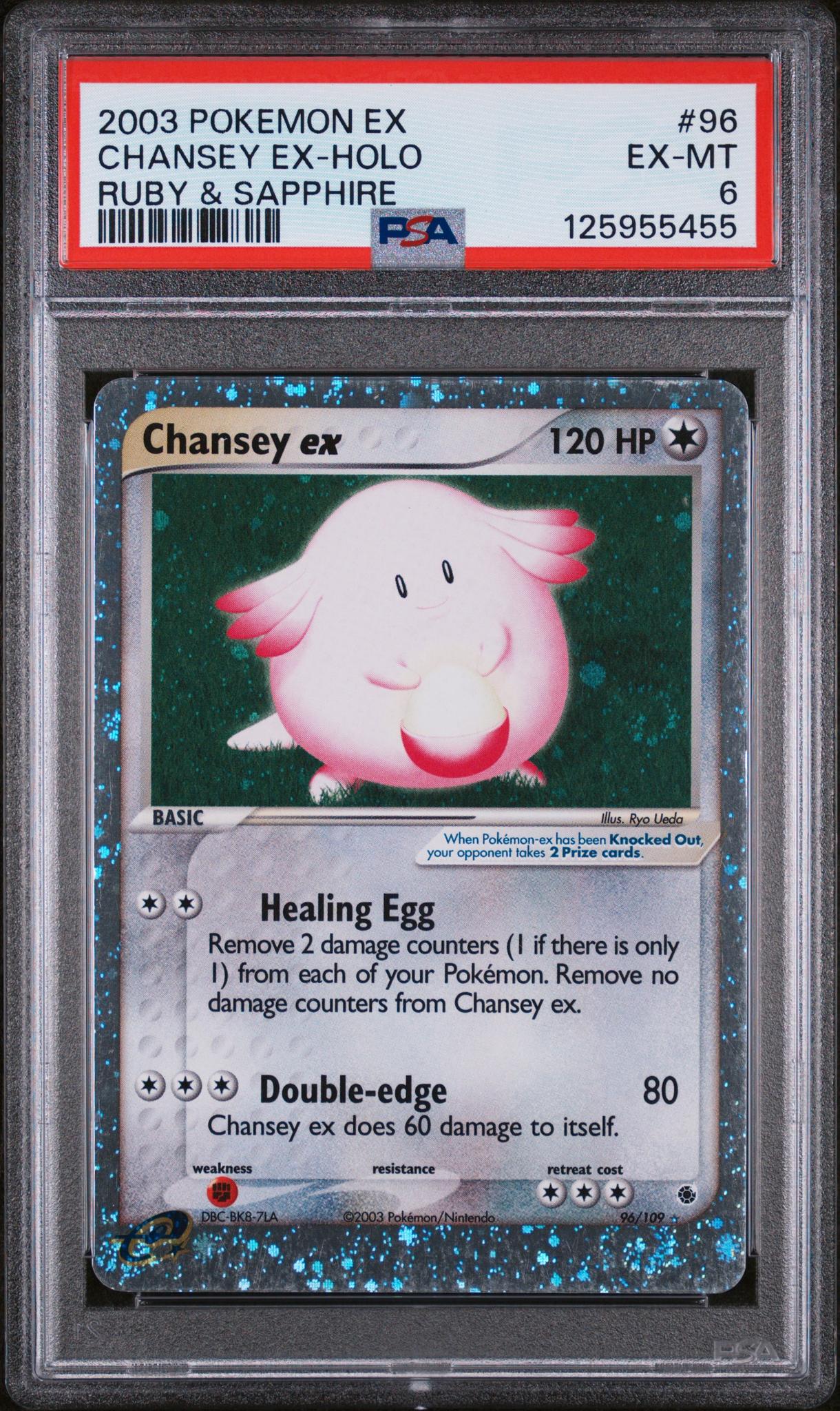 2003 Pokemon Ex Ruby and Sapphire Holo Chansey Ex #96 PSA 6