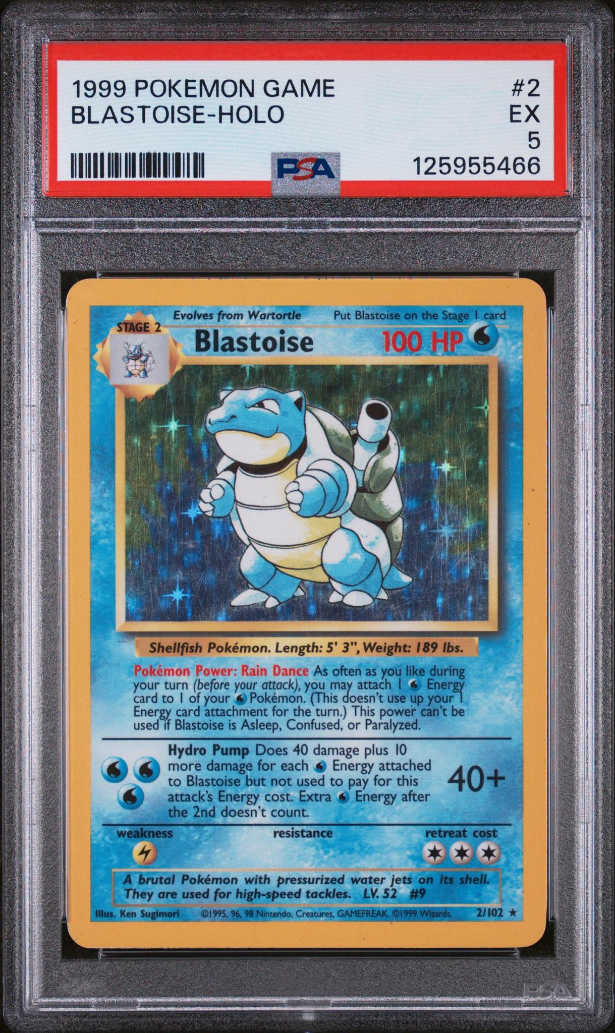 1999 Pokemon Game Holo Blastoise #2 PSA 5