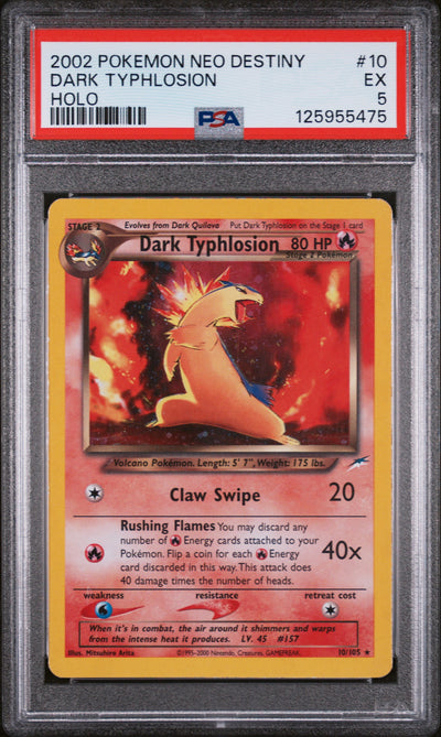 Pokémon Neo Destiny Dark Typhlosion #10/105 Holo PSA 5