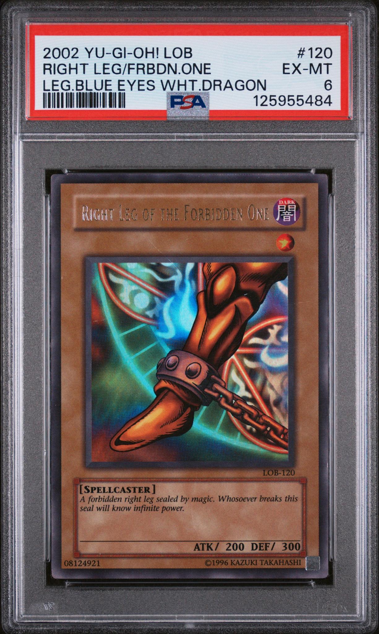 2002 Yu-Gi-Oh! Lob-Legend of Blue Eyes White Dragon Asian-English Right Leg of the Forbidden One #120 PSA 6