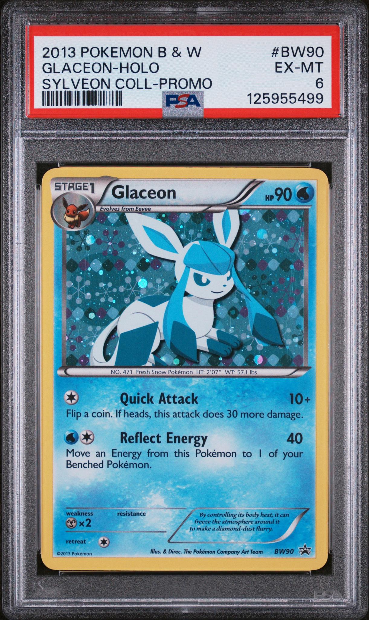 2011 Pokemon Black and White Black Star Promos Glaceon #BW90 PSA 6