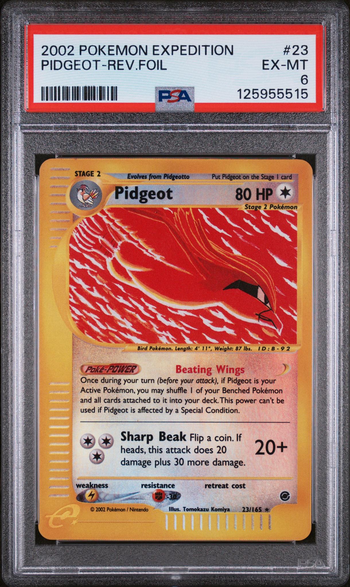 2002 Pokemon Expedition Reverse Holo Pidgeot #23 PSA 6
