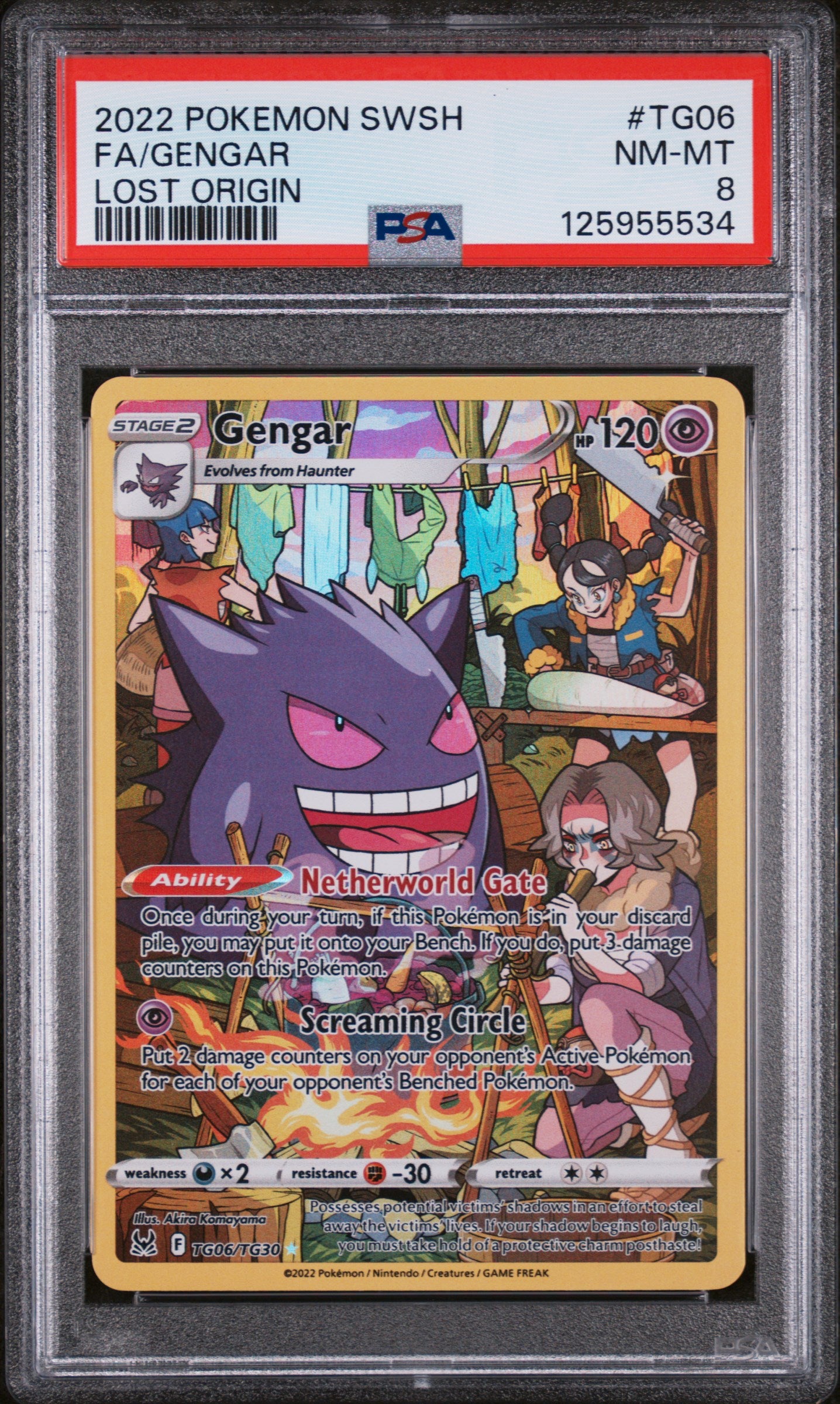 2022 Pokemon Sword and Shield Lost Origin Trainer Gallery Gengar #TG06 PSA 8