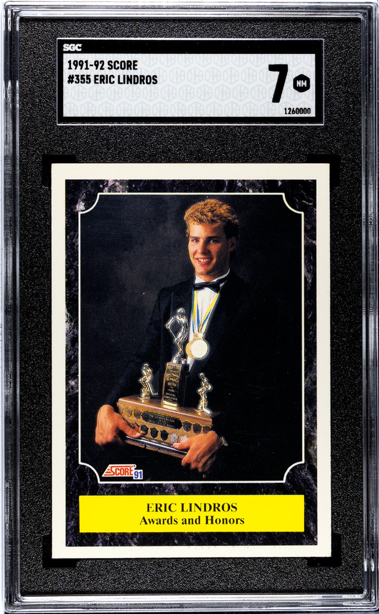 1991 Score #355 Eric Lindros Awards and Honors SGC 7