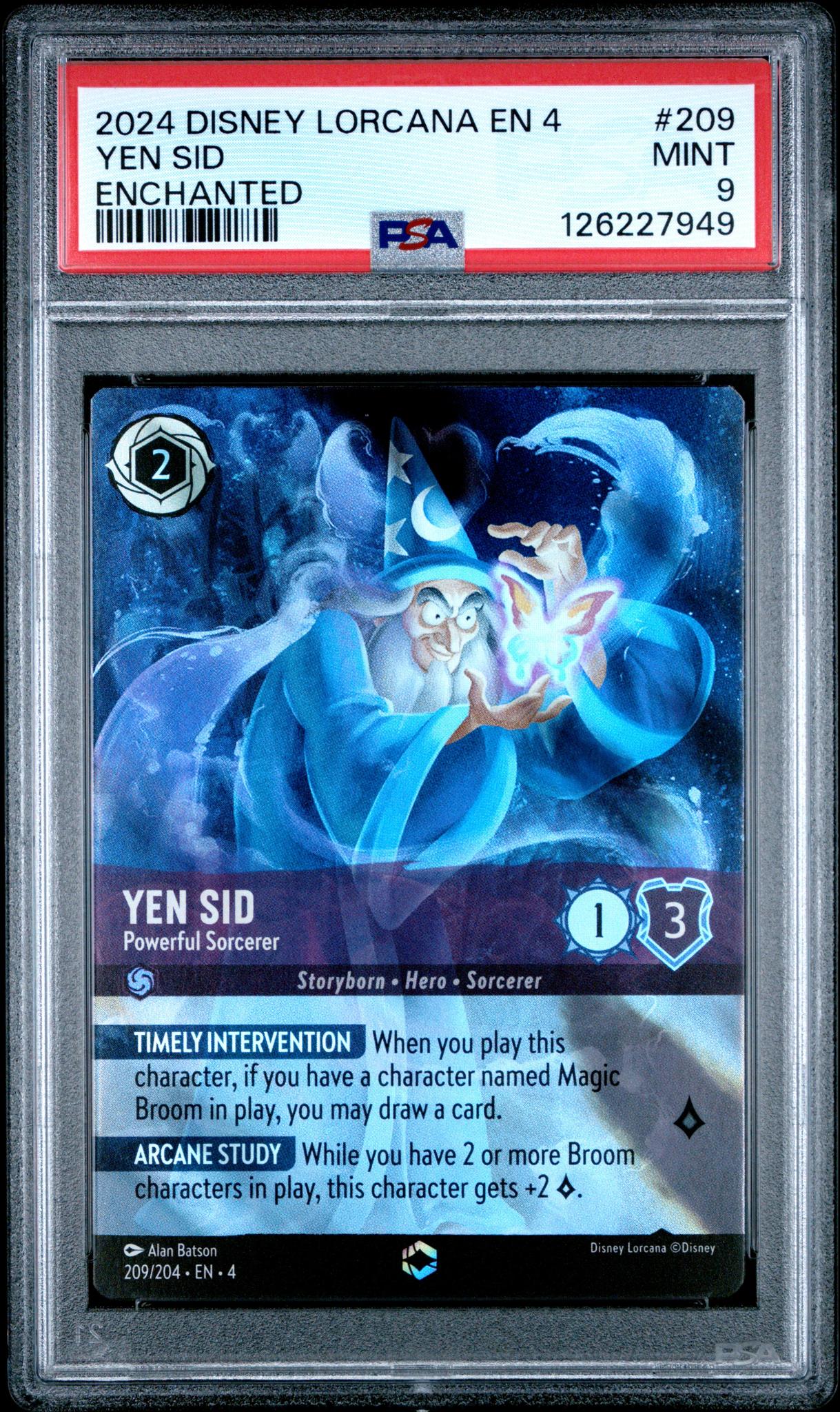 2024 Disney Lorcana En 4-Ursula's Return Enchanted Yen Sid #209 PSA 9