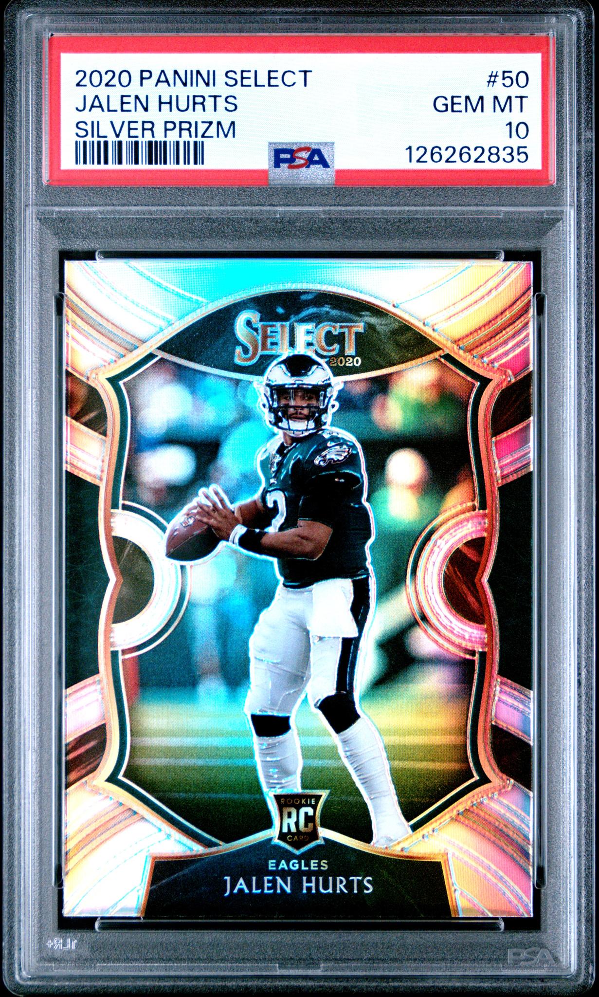 2020 Panini Select Concourse Silver Prizm Jalen Hurts #50 PSA 10