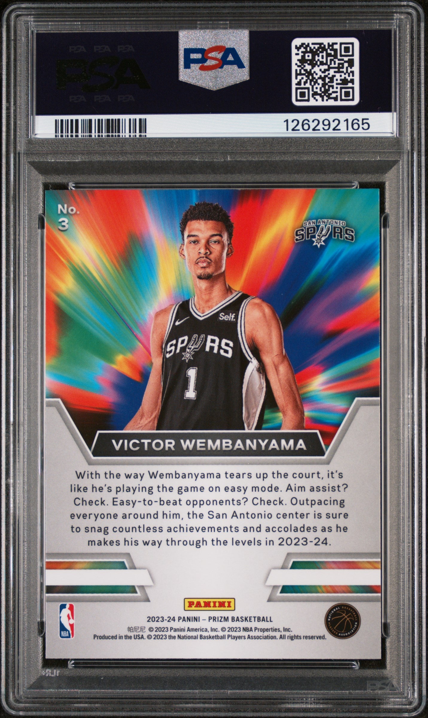 2023 Panini Prizm Instant Impact Victor Wembanyama #3 RC PSA 10