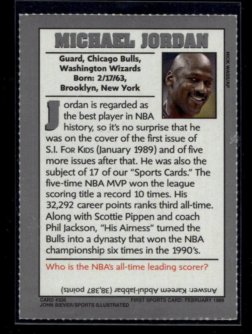 1989 Sports Illustrated SI for Kids 338 Michael Jordan Chicago Bulls