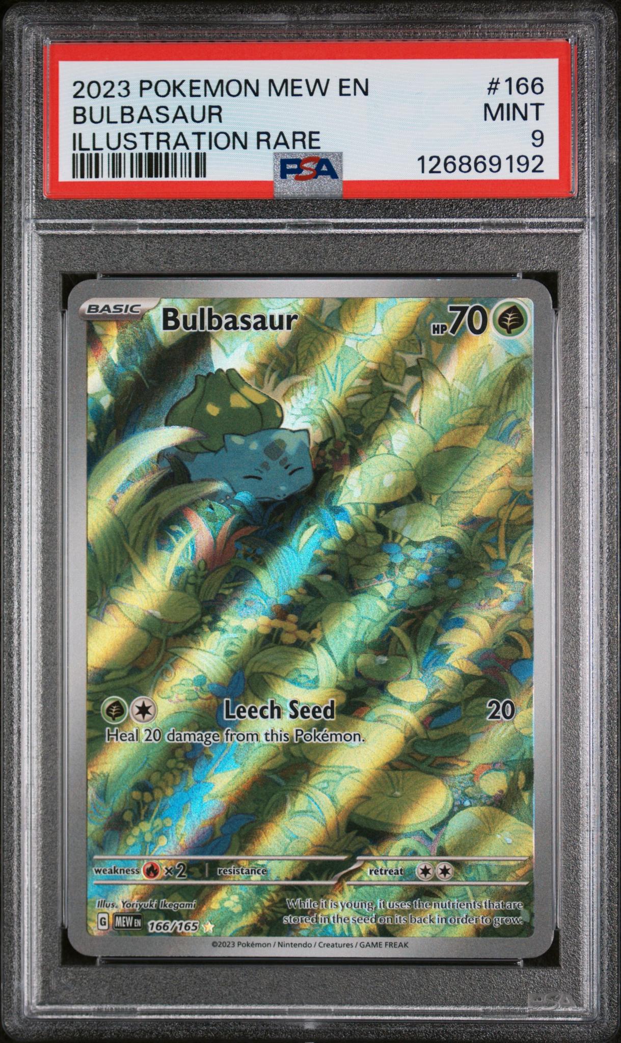 2023 Pokemon Scarlet and Violet 151 Illustration Rare Bulbasaur #166 PSA 9