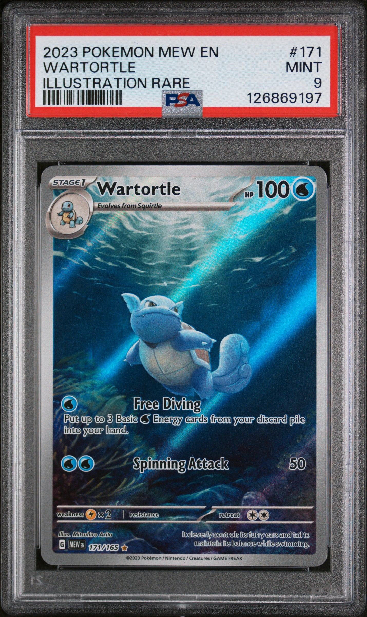 2023 Pokemon Scarlet and Violet 151 Illustration Rare Wartortle #171 PSA 9