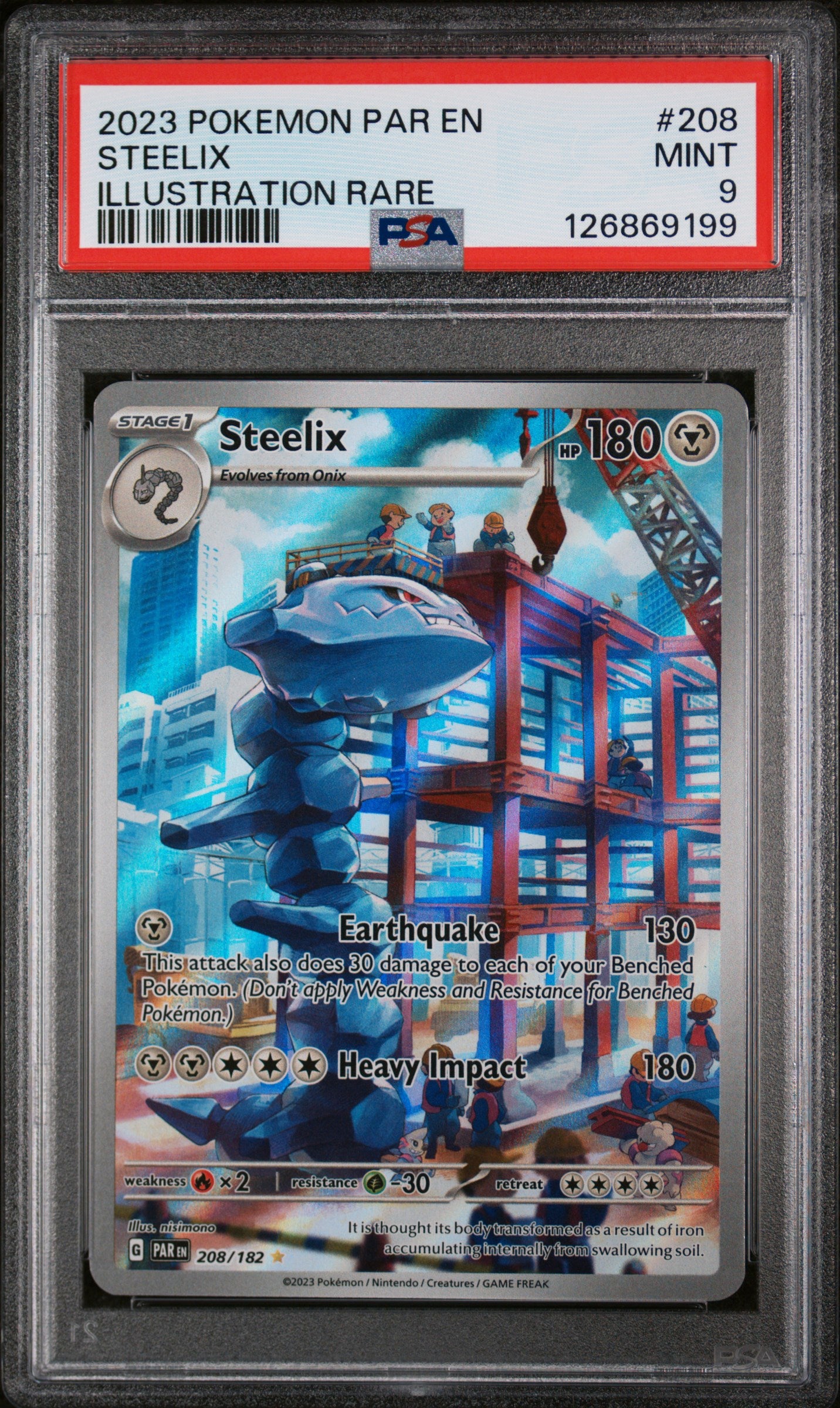 2023 Pokemon Scarlet and Violet Paradox Rift Illustration Rare Steelix #208 PSA 9