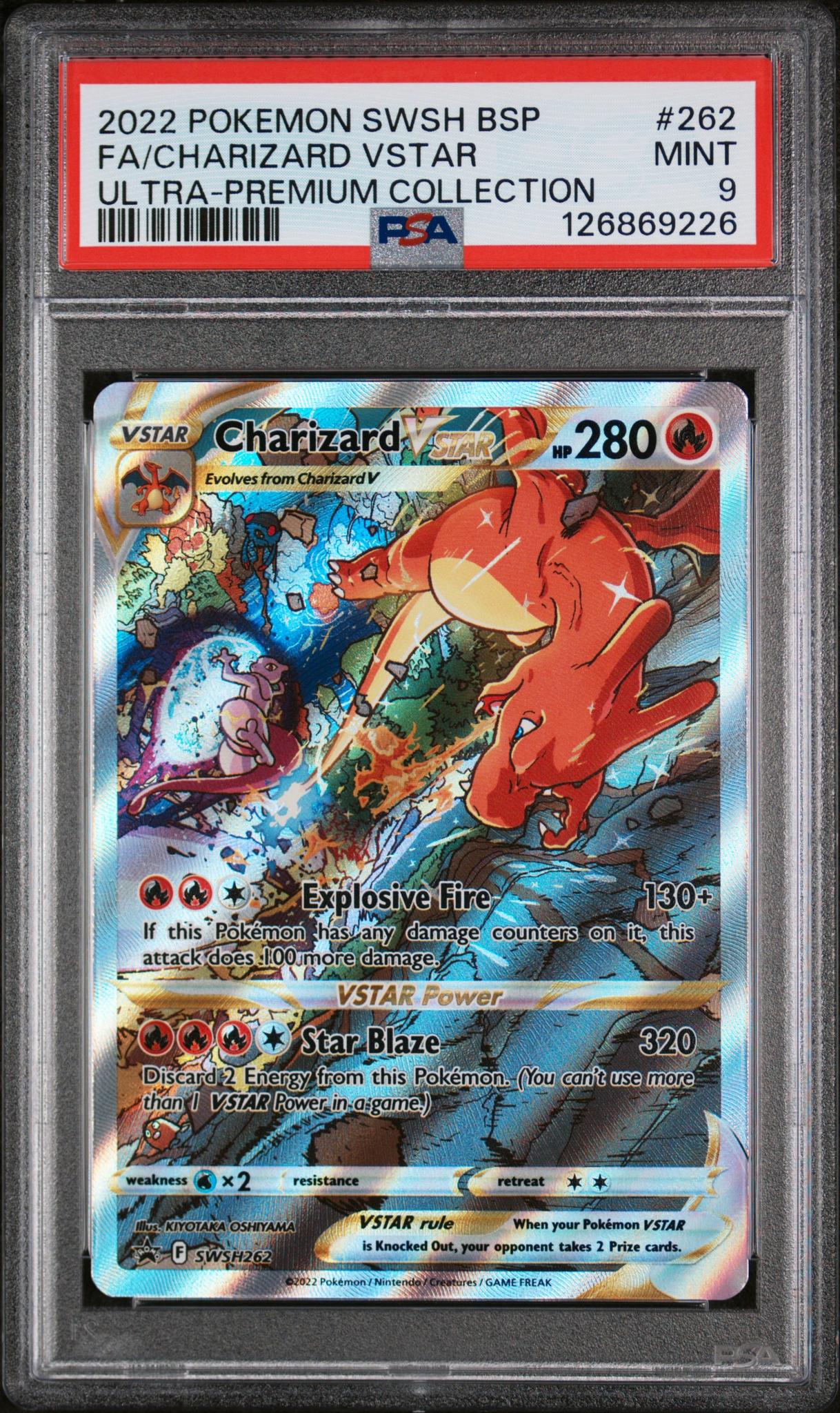 2022 Pokemon Sword and Shield Black Star Promo Ultra Premium Collection Charizard Vstar #SWSH262 PSA 9