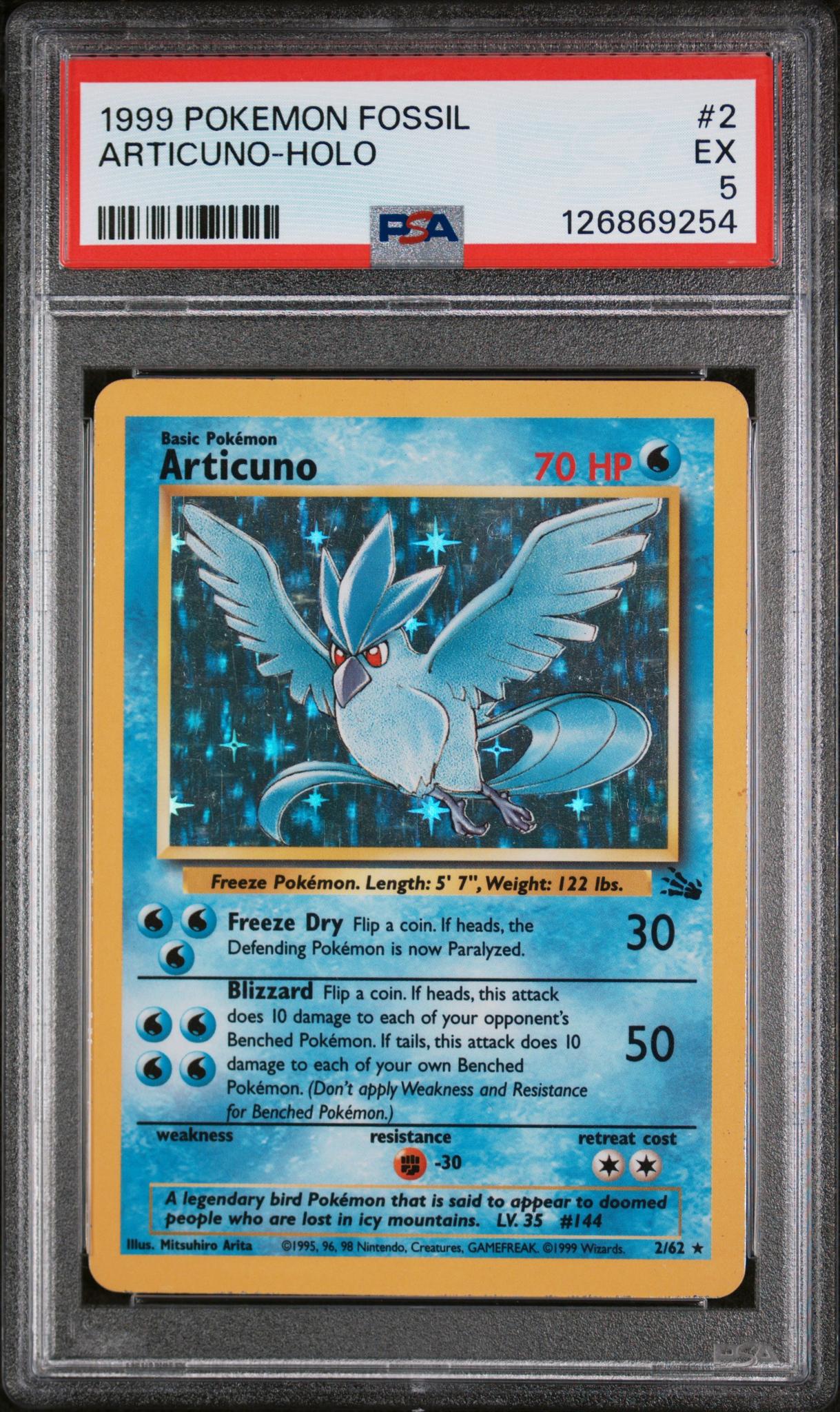 1999 Pokemon Fossil Holo Articuno #2 PSA 5