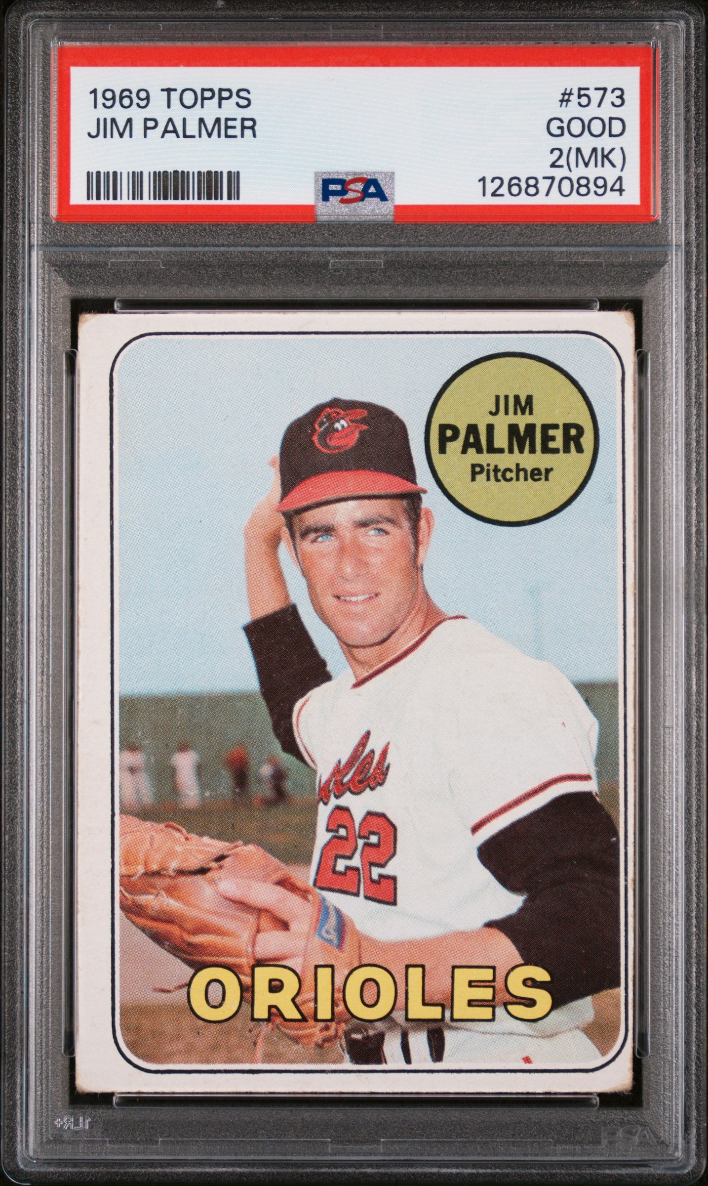 1969 Topps Jim Palmer #573 PSA 2