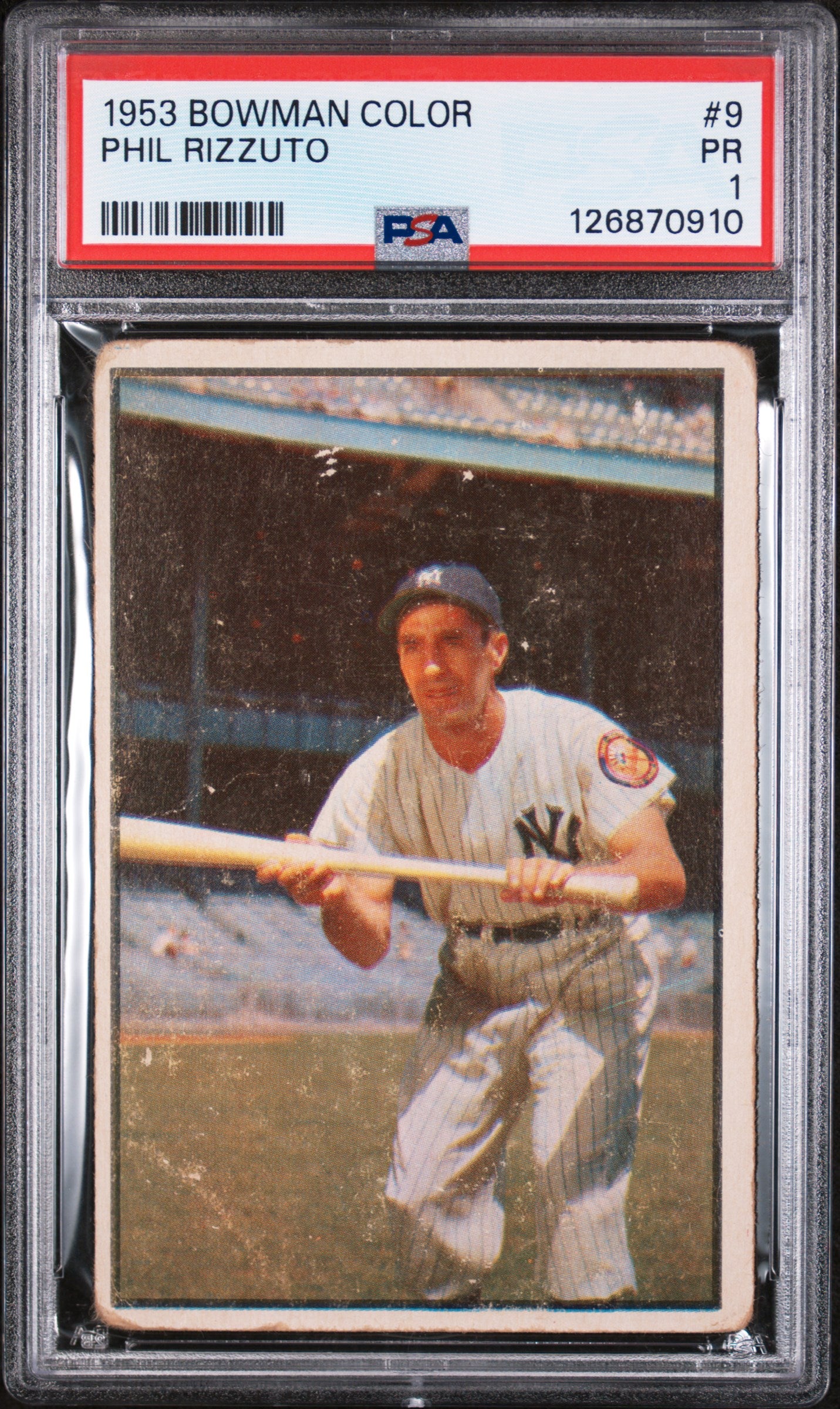 1953 Bowman Color Phil Rizzuto #9 PSA 1