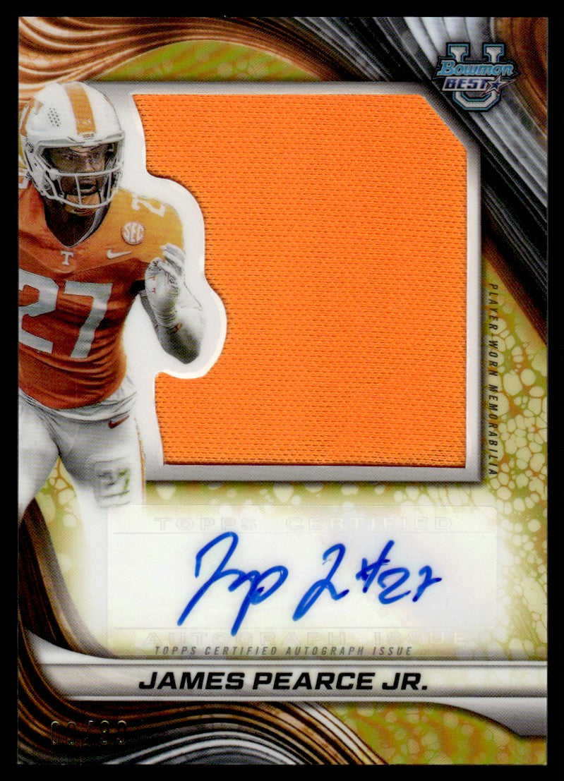 2024 Bowman PJA-JP James Pearce Jr. Prospect Jumbo Relic Autograph Tennessee
