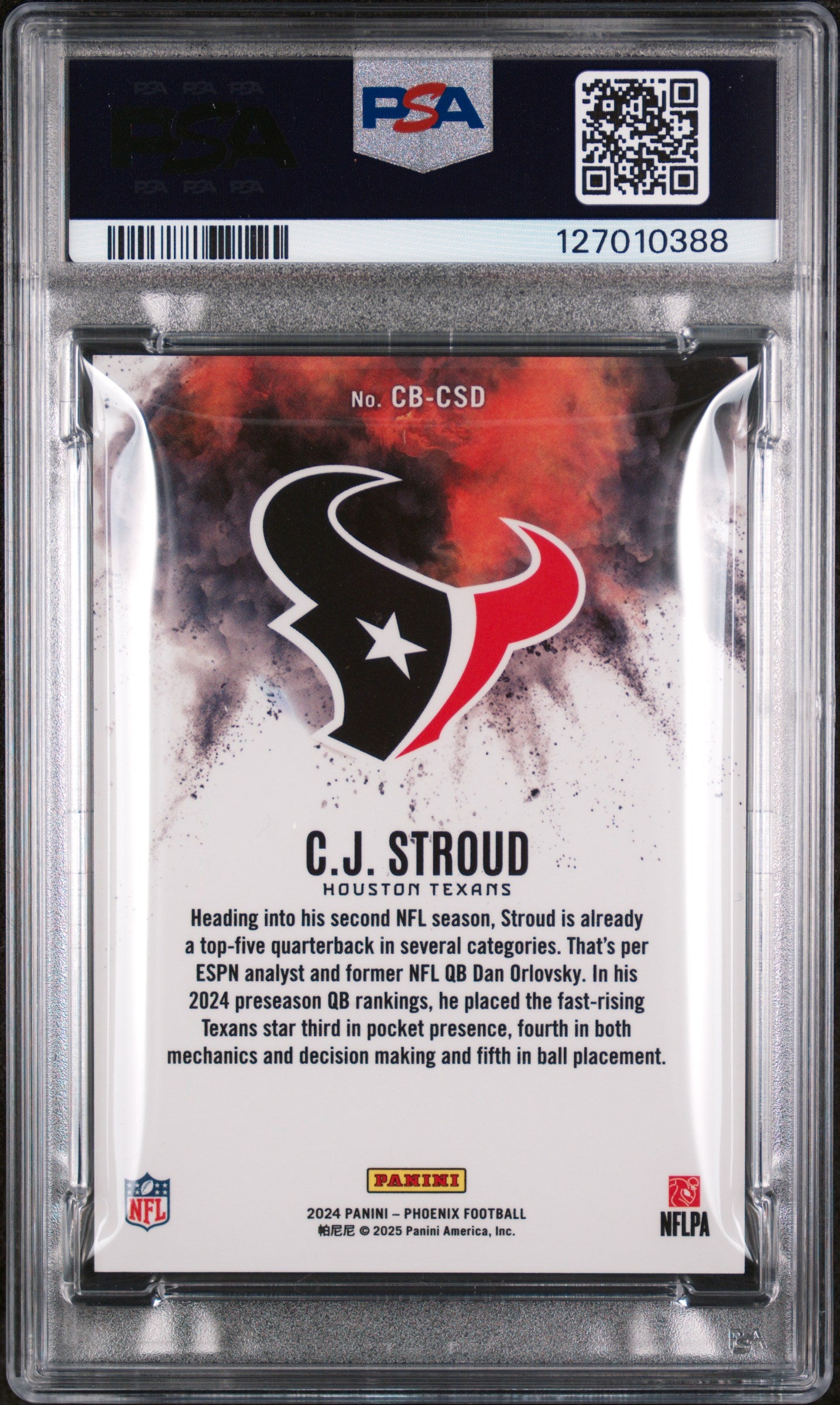 2024 Panini Phoenix Color Blast CJ Stroud #CB-CSD PSA 10