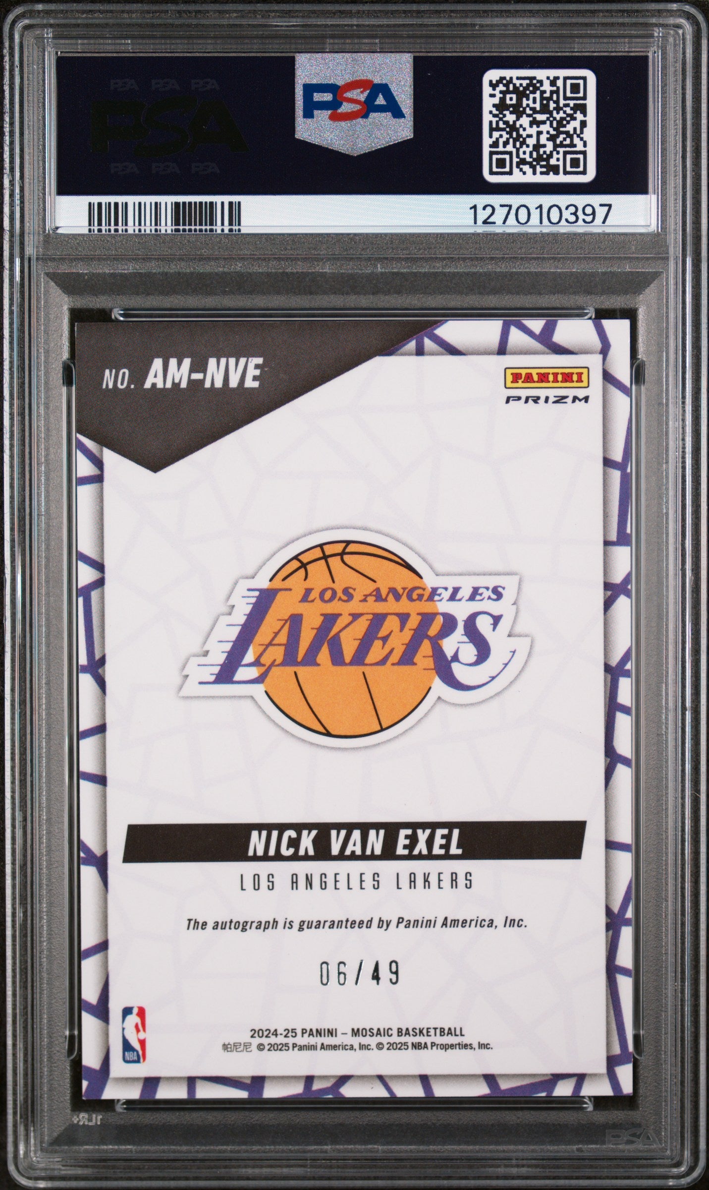 2024 Panini Mosaic Autographs Mosaic Blue Nick Van Exel #AMNVE /49 PSA 9