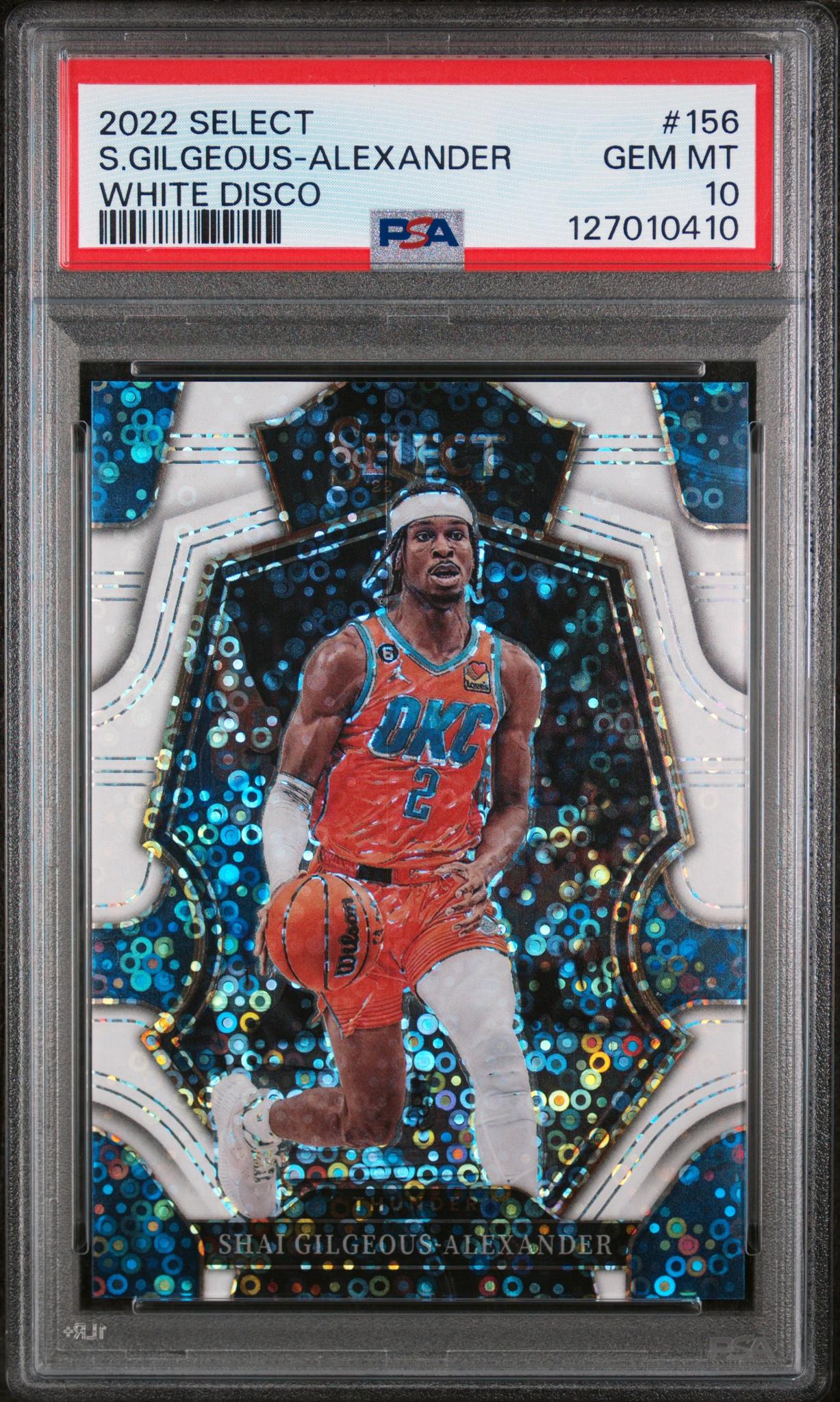 2022 Panini Select White Disco Prizm Shai Gilgeous-Alexander #156 /75 PSA 10