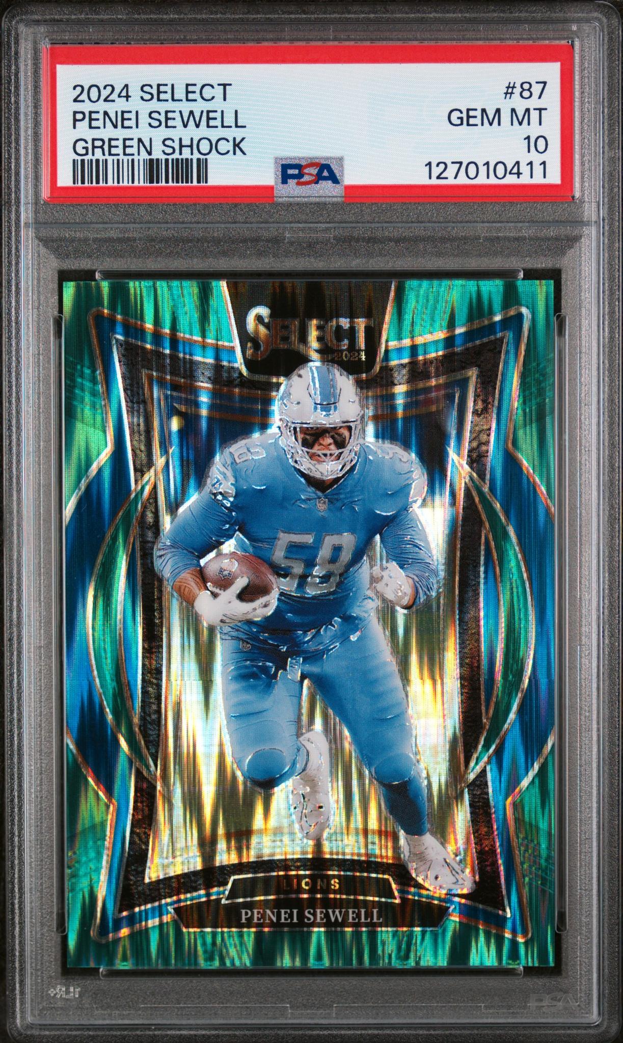2024 Panini Select Green Shock Penei Sewell #87 /5 PSA 10