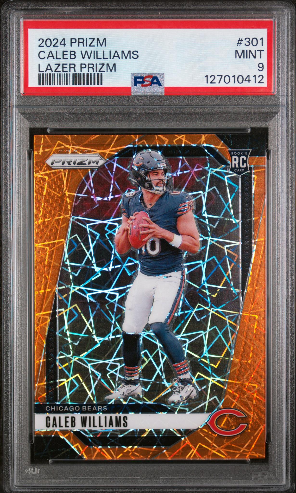 2024 Panini Prizm Lazer Prizm Caleb Williams #301 PSA 9