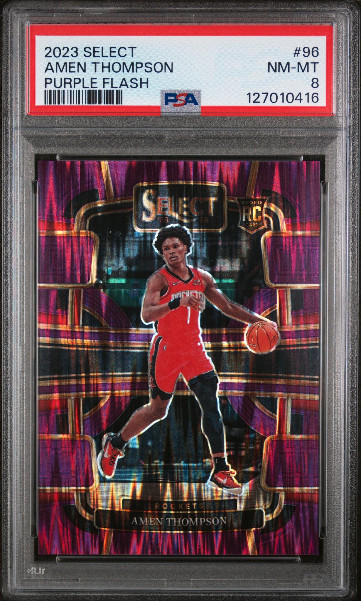 2023 Panini Select Purple Flash Amen Thompson #96 /175 PSA 8