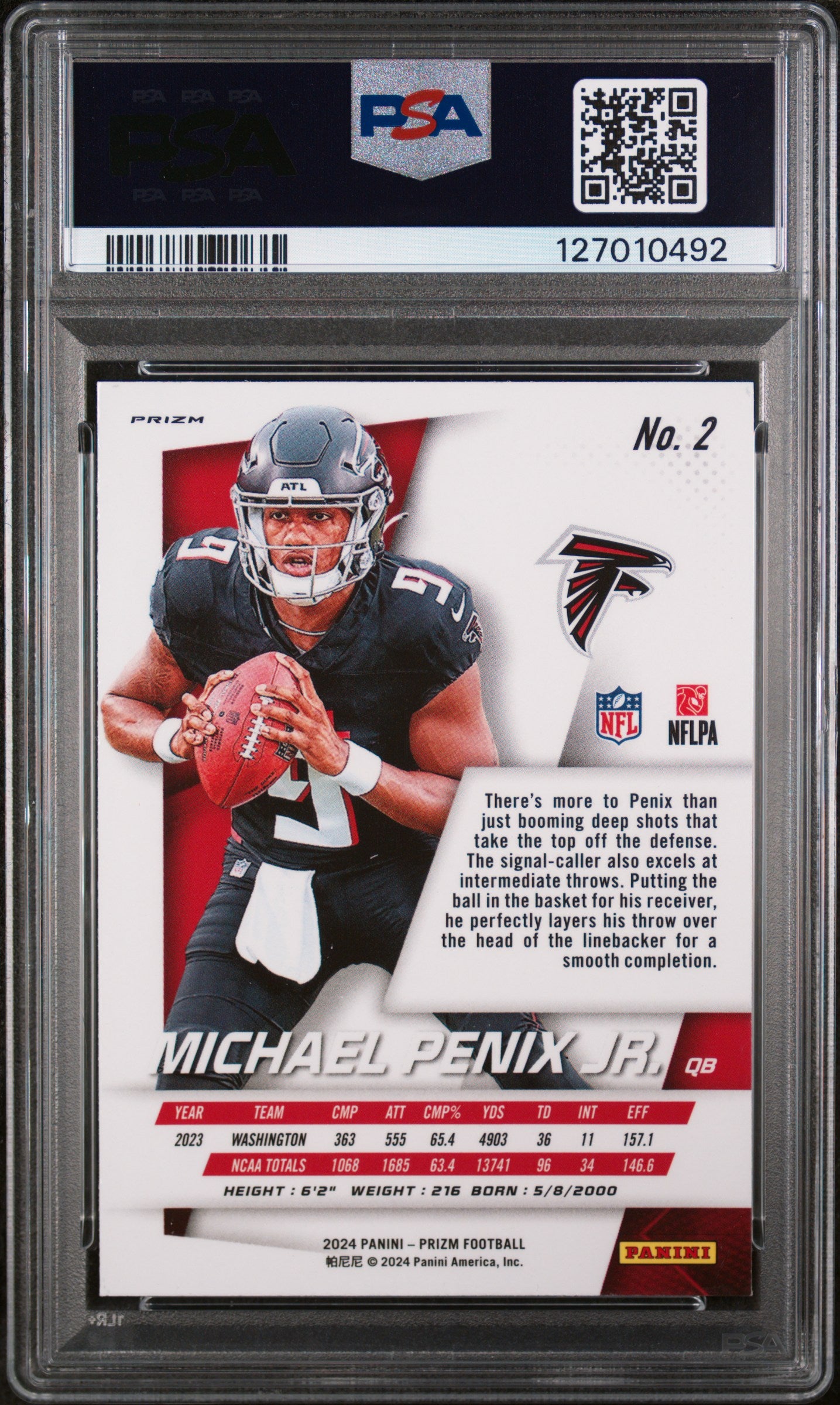 2024 Panini Prizm Flashback Rookie Michael Penix Jr. #2 PSA 10