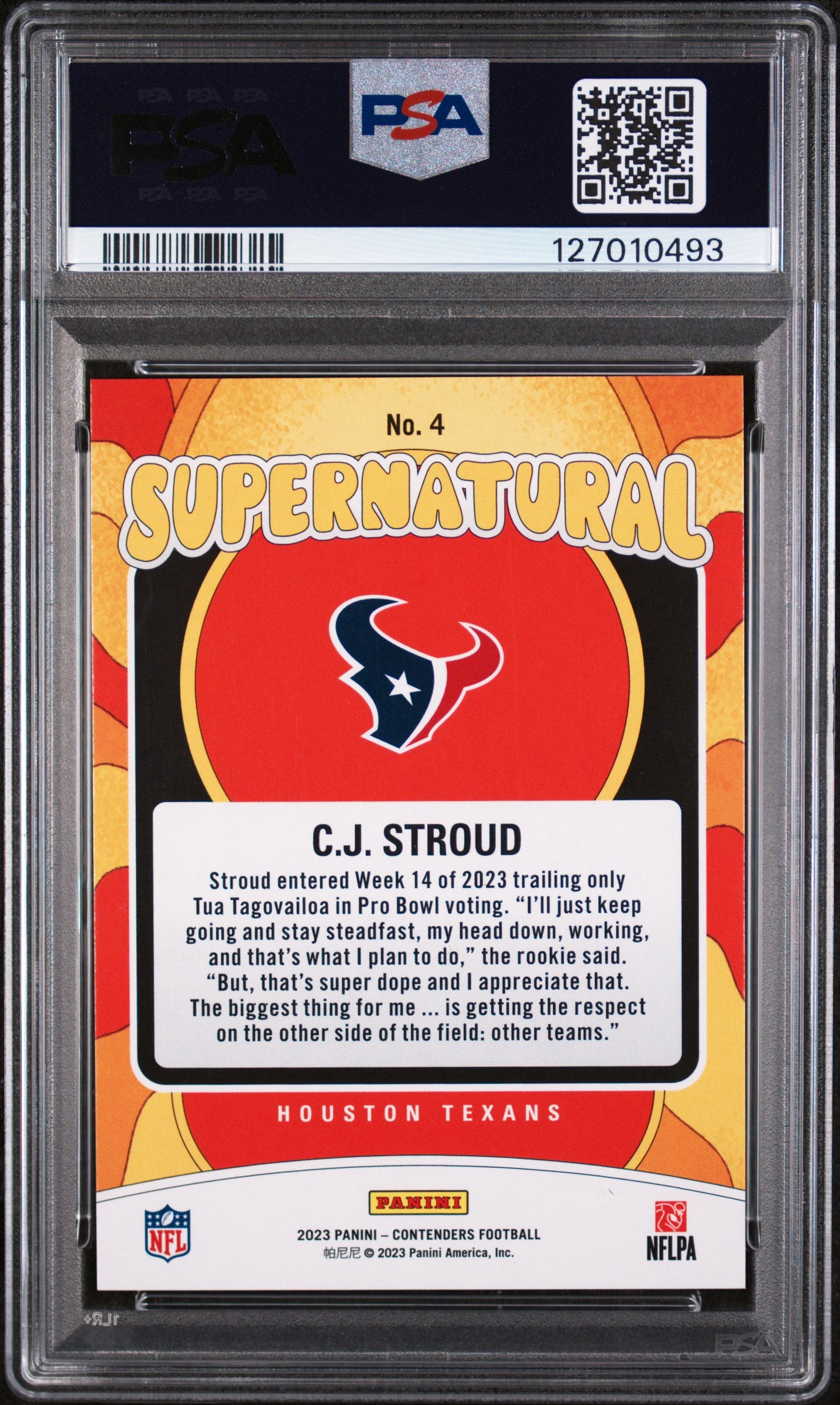 2023 Panini Contenders Supernatural Gold CJ Stroud #4 PSA 9
